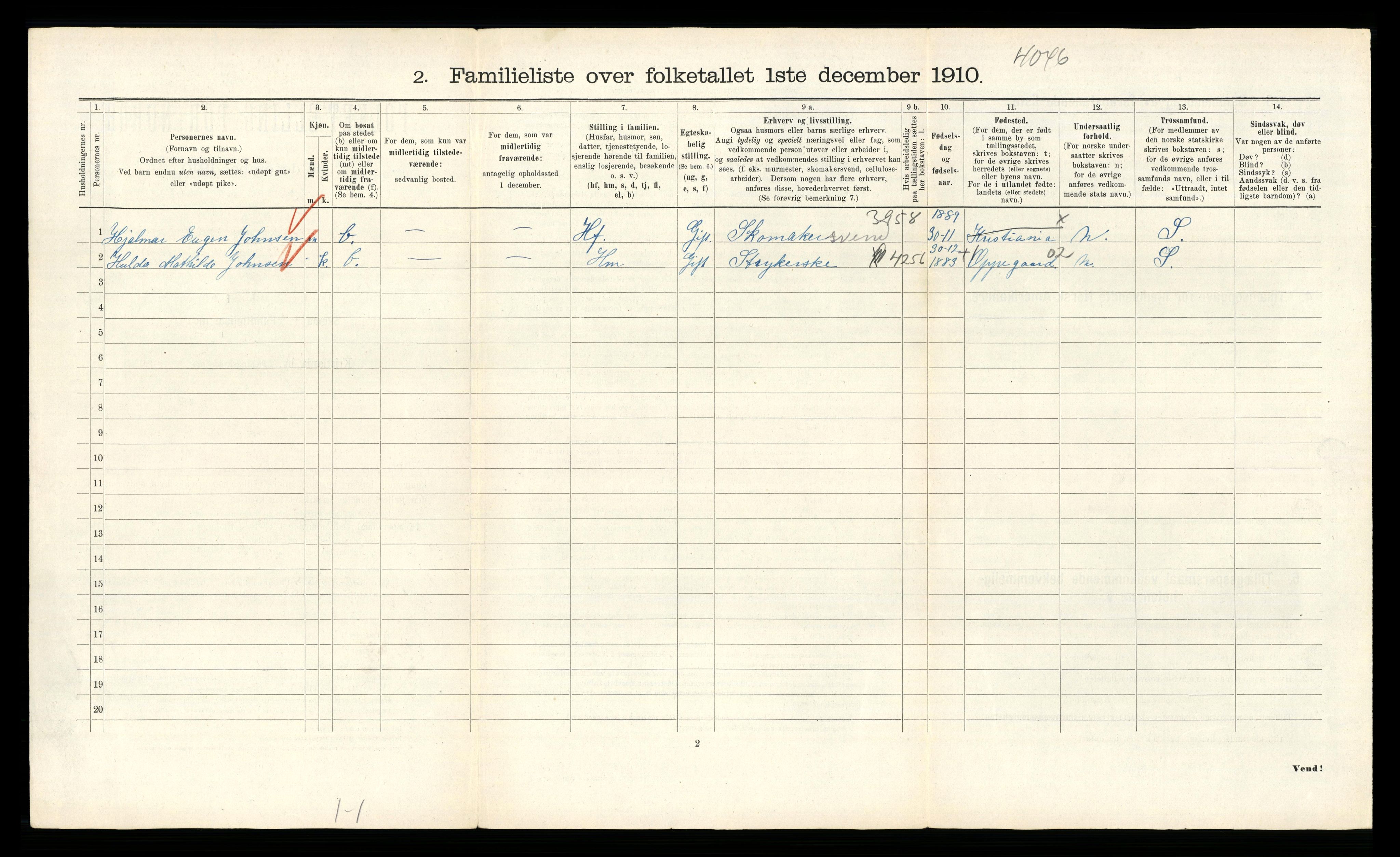 RA, 1910 census for Kristiania, 1910, p. 56748