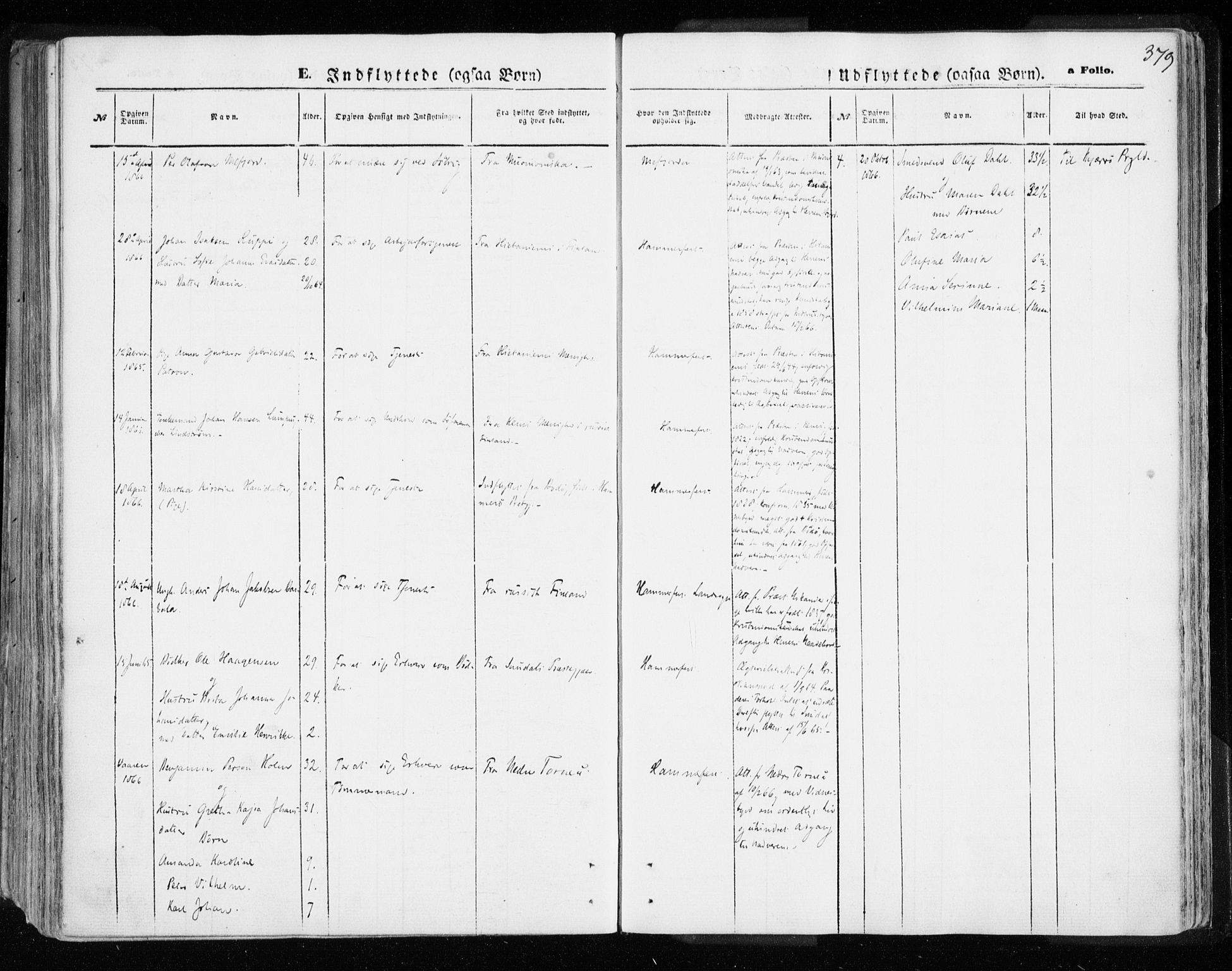 Hammerfest sokneprestkontor, AV/SATØ-S-1347/H/Ha/L0005.kirke: Parish register (official) no. 5, 1857-1869, p. 379
