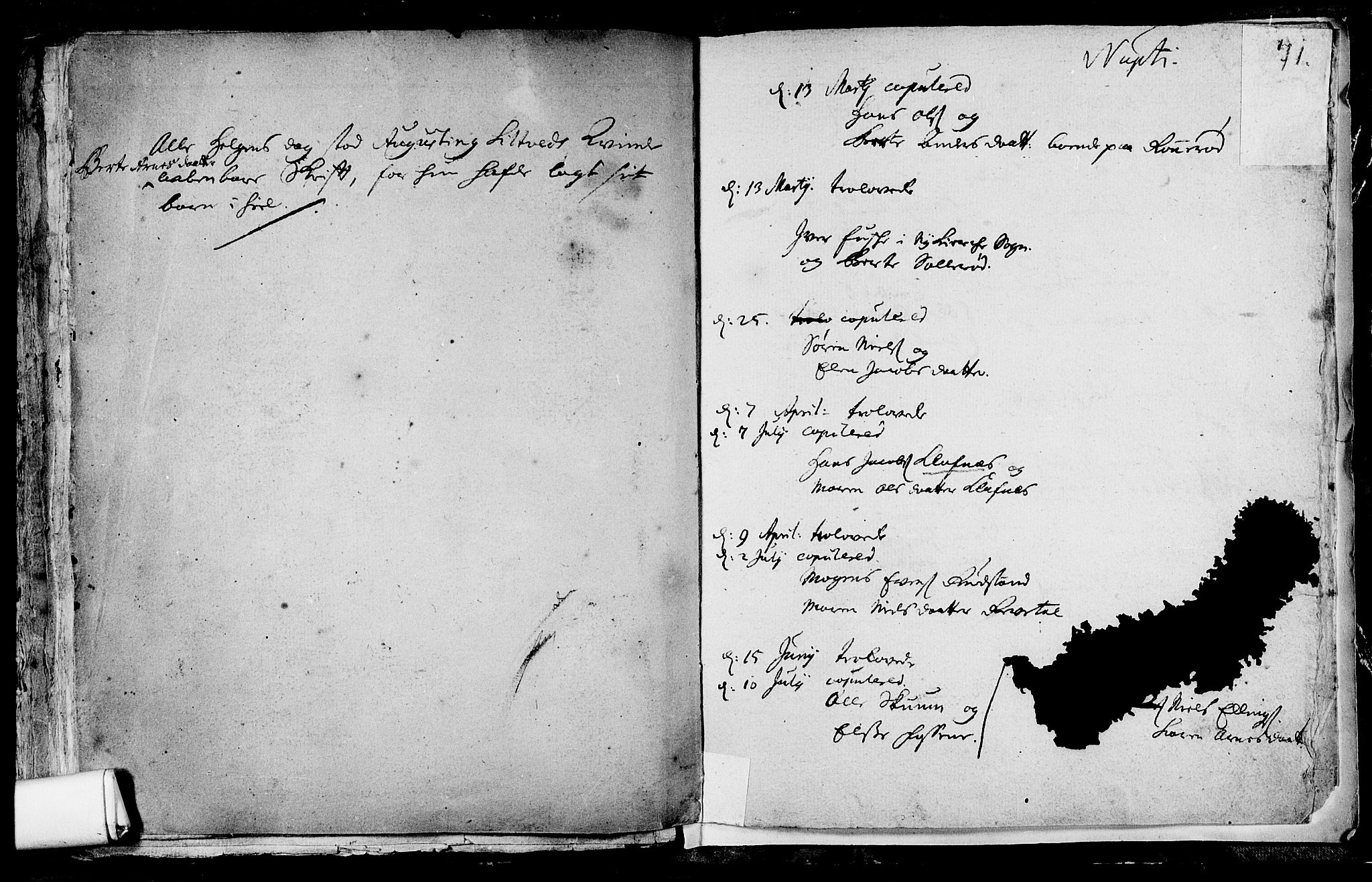 Våle kirkebøker, AV/SAKO-A-334/F/Fa/L0001: Parish register (official) no. I 1, 1693-1704, p. 71