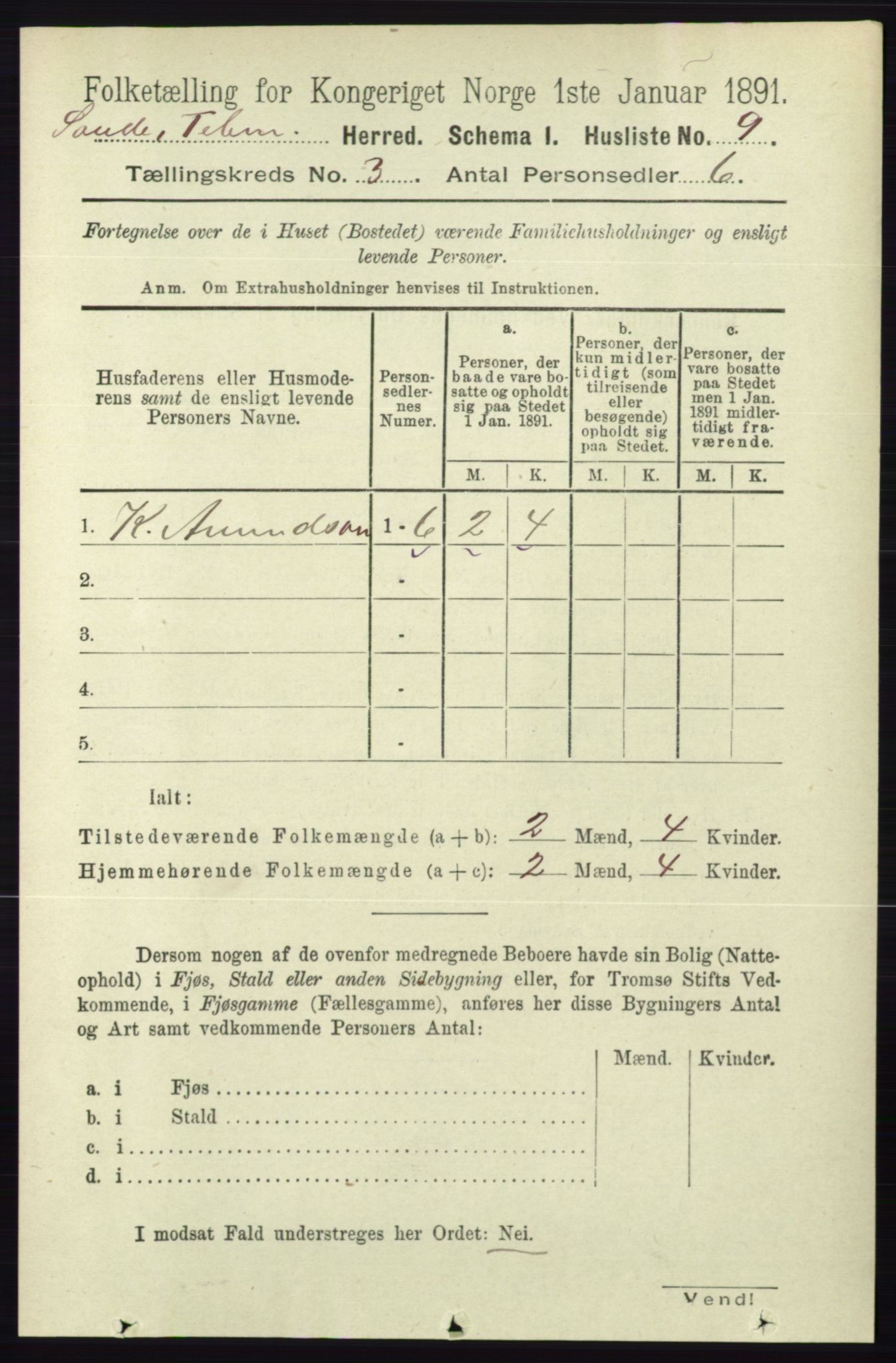 RA, 1891 census for 0822 Sauherad, 1891, p. 676