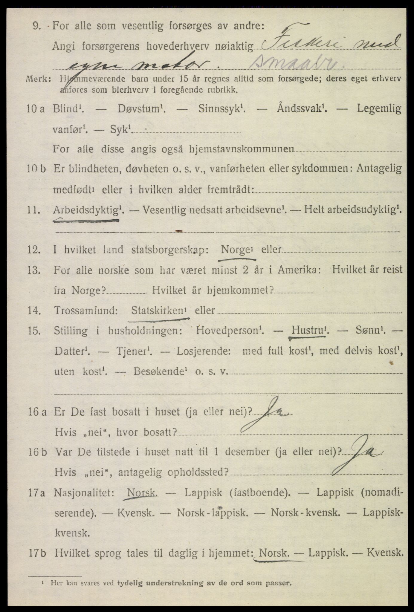 SAT, 1920 census for Otterøy, 1920, p. 2606
