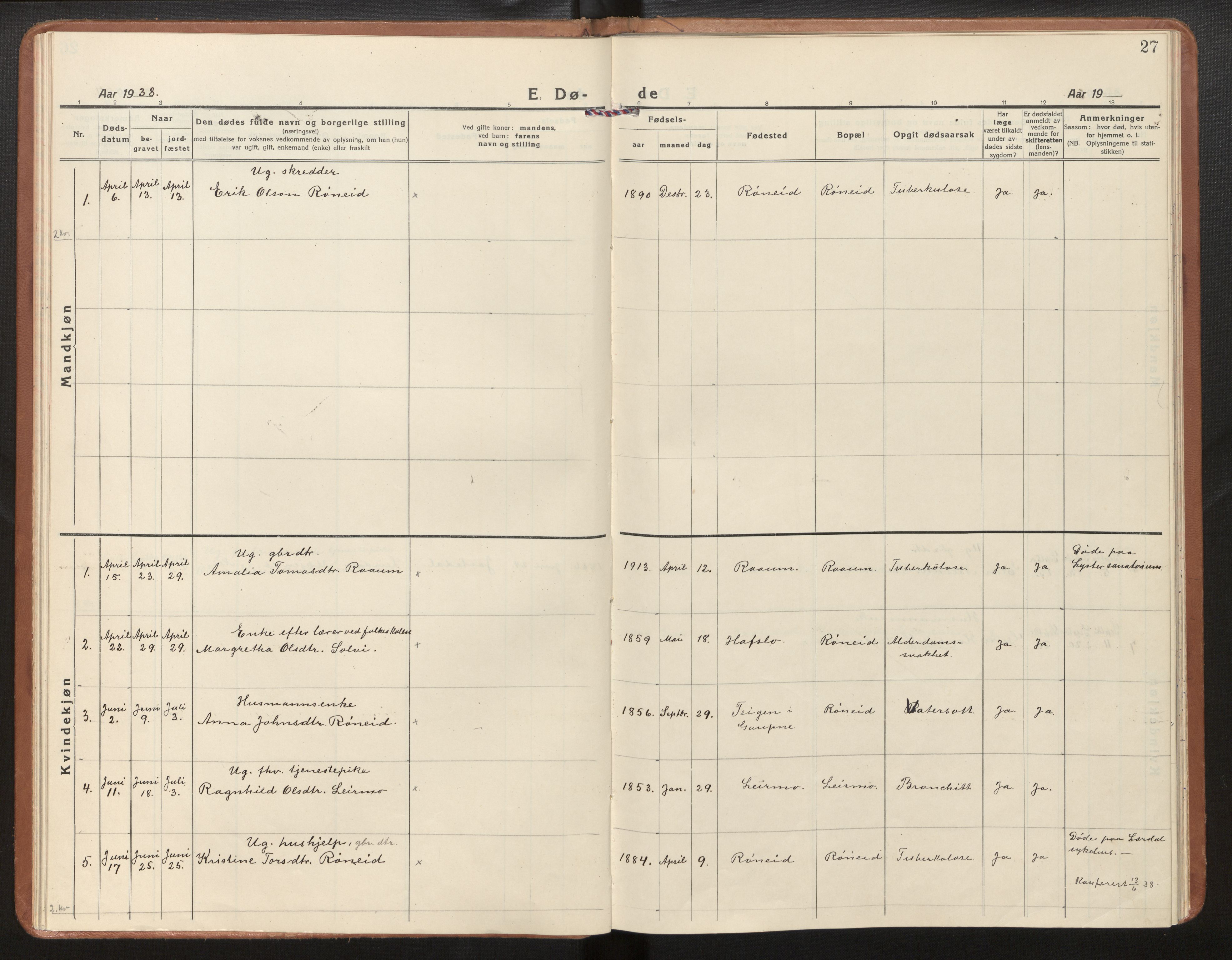 Jostedal sokneprestembete, SAB/A-80601/H/Haa/Haad/L0002: Parish register (official) no. D 2, 1923-2007, p. 27