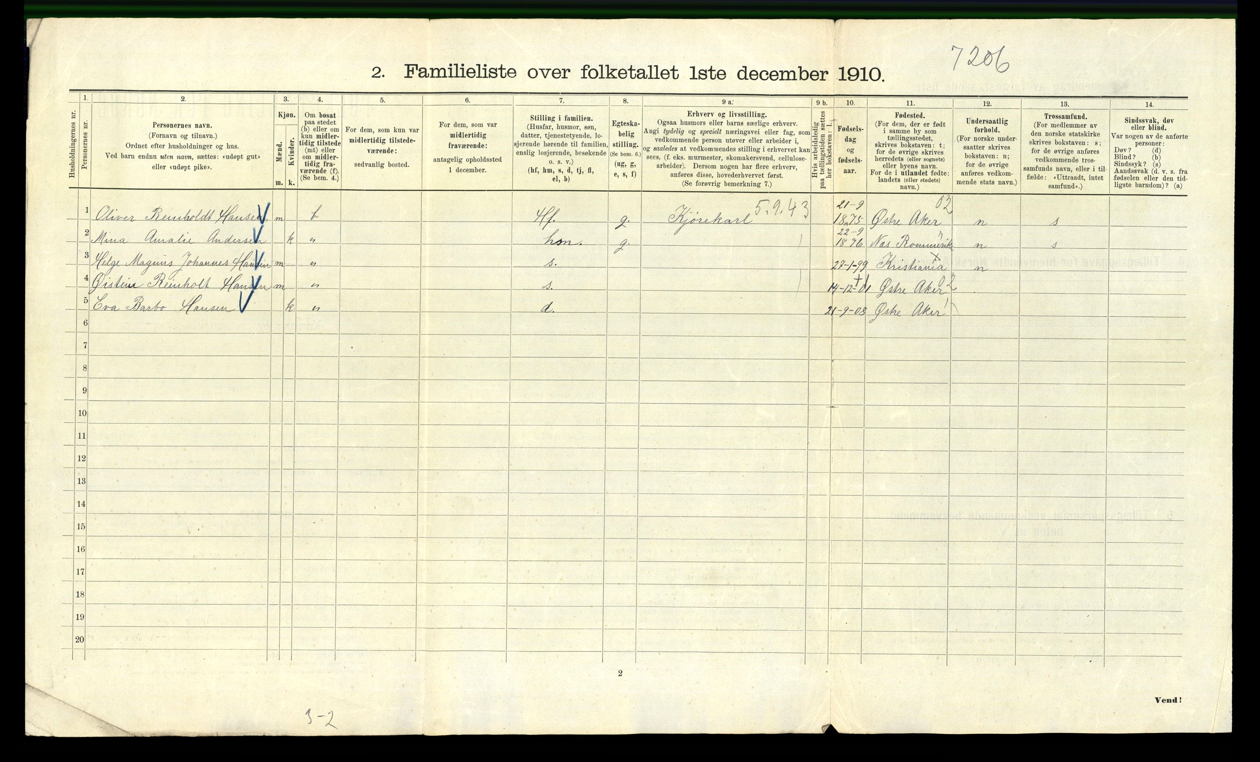 RA, 1910 census for Kristiania, 1910, p. 32560