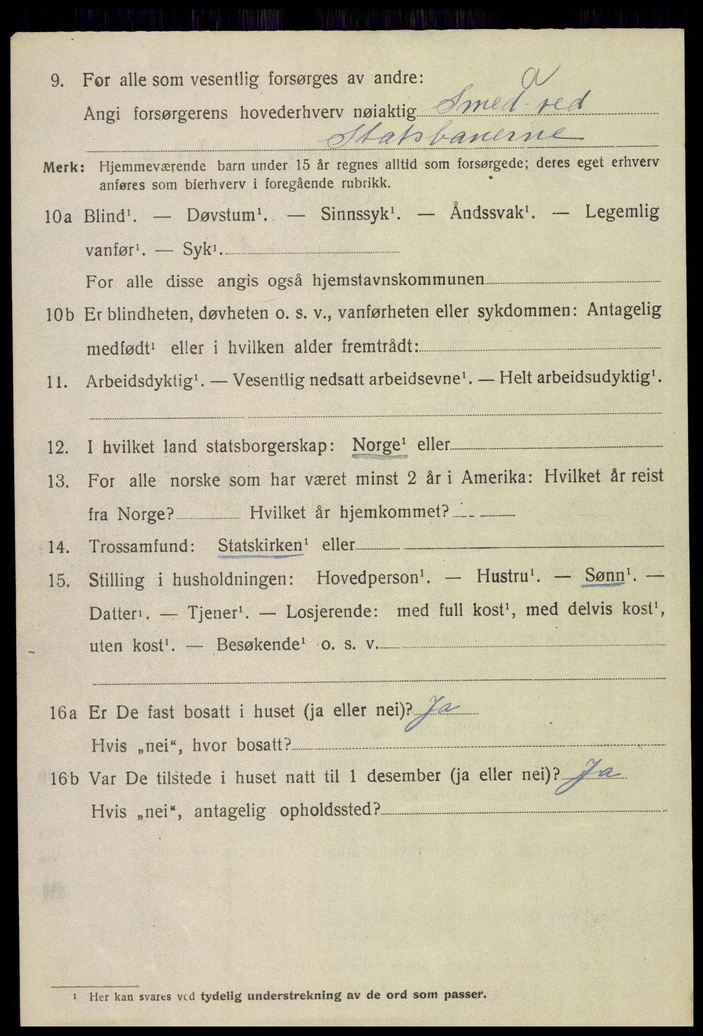 SAH, 1920 census for Vinger, 1920, p. 3223