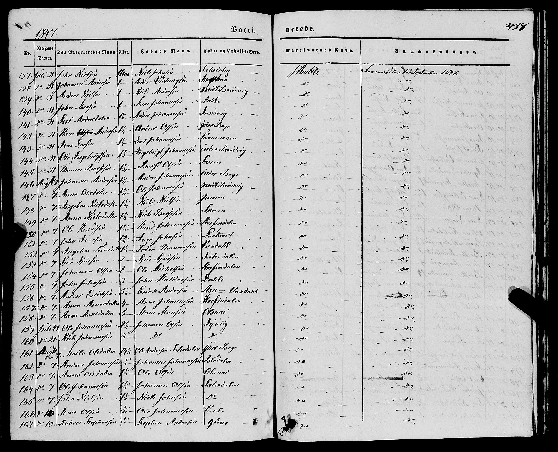 Haus sokneprestembete, AV/SAB-A-75601/H/Haa: Parish register (official) no. A 15, 1838-1847, p. 438