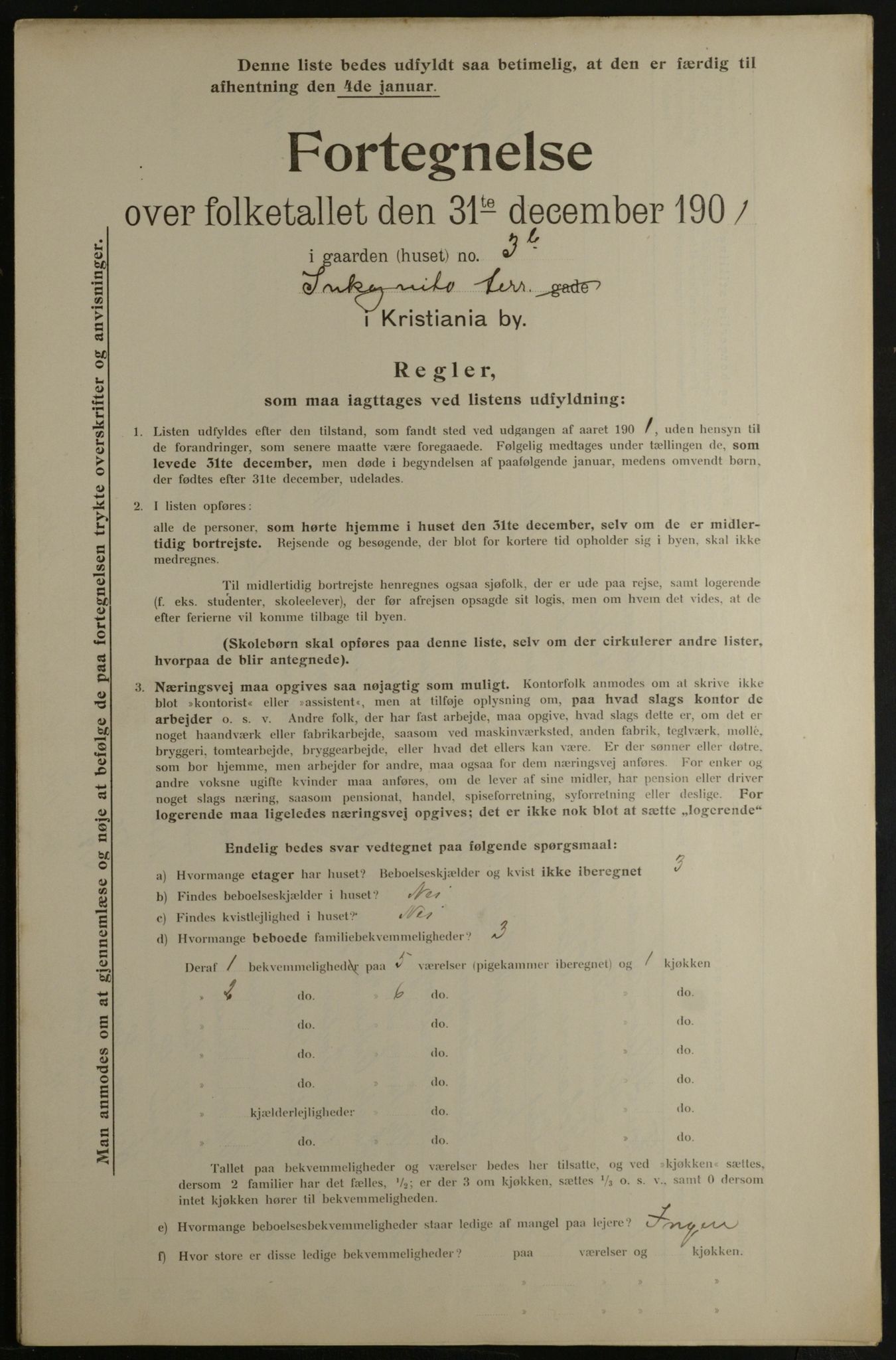 OBA, Municipal Census 1901 for Kristiania, 1901, p. 7003