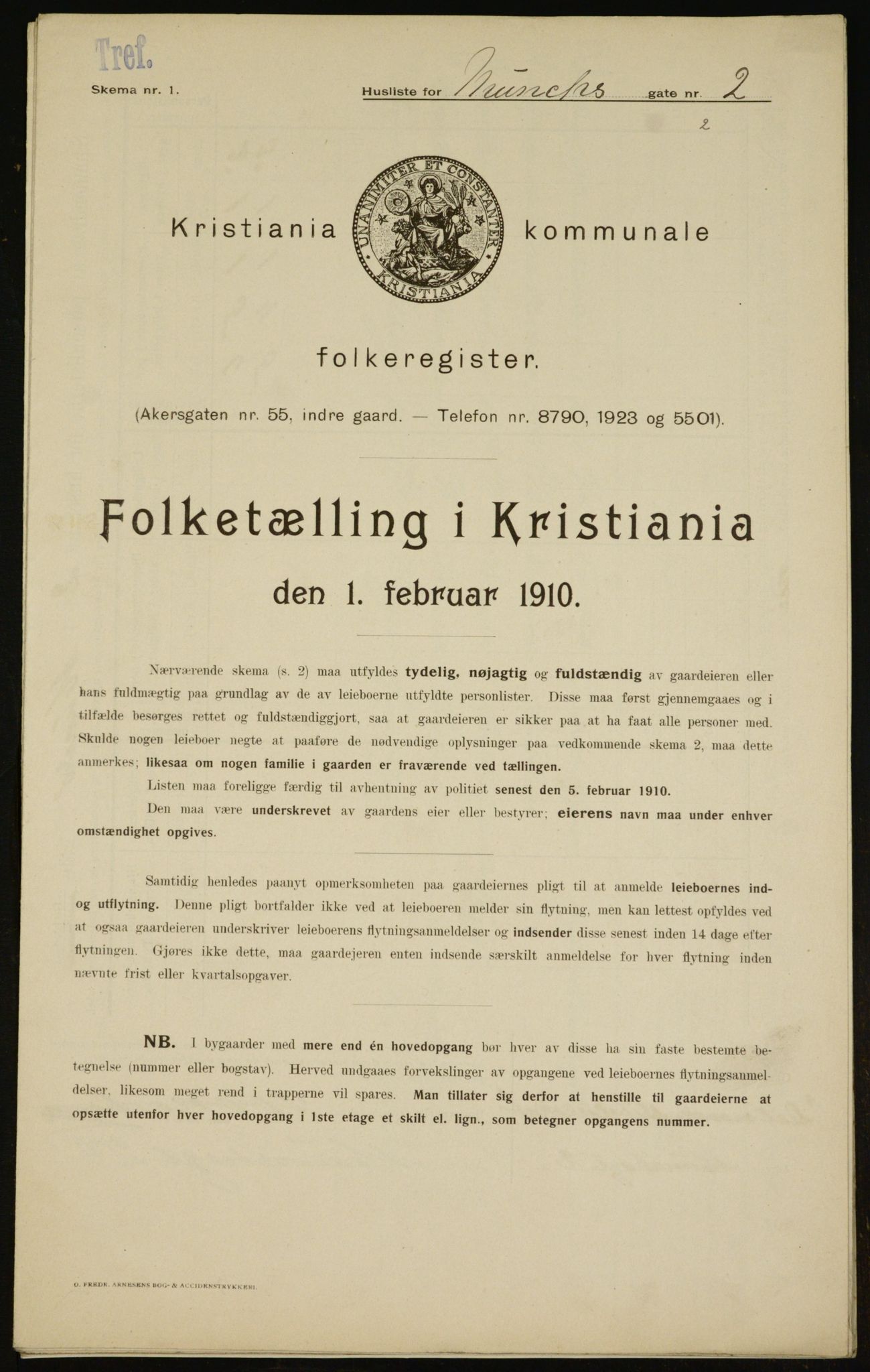 OBA, Municipal Census 1910 for Kristiania, 1910, p. 64433