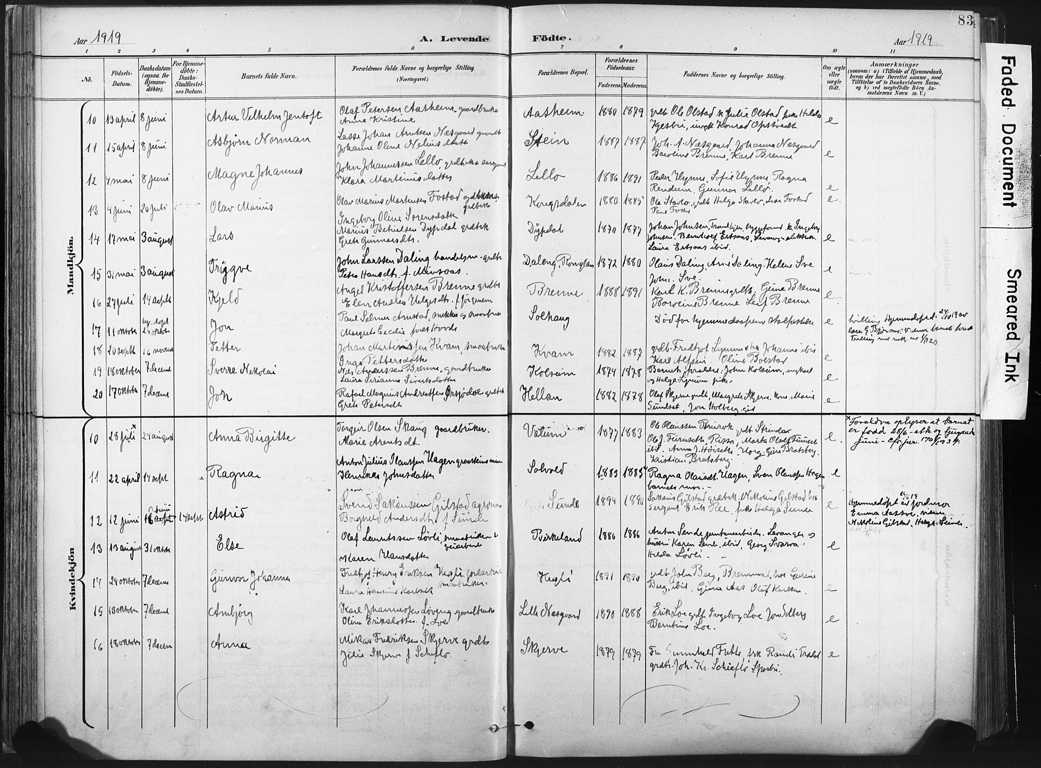 Ministerialprotokoller, klokkerbøker og fødselsregistre - Nord-Trøndelag, SAT/A-1458/717/L0162: Parish register (official) no. 717A12, 1898-1923, p. 83