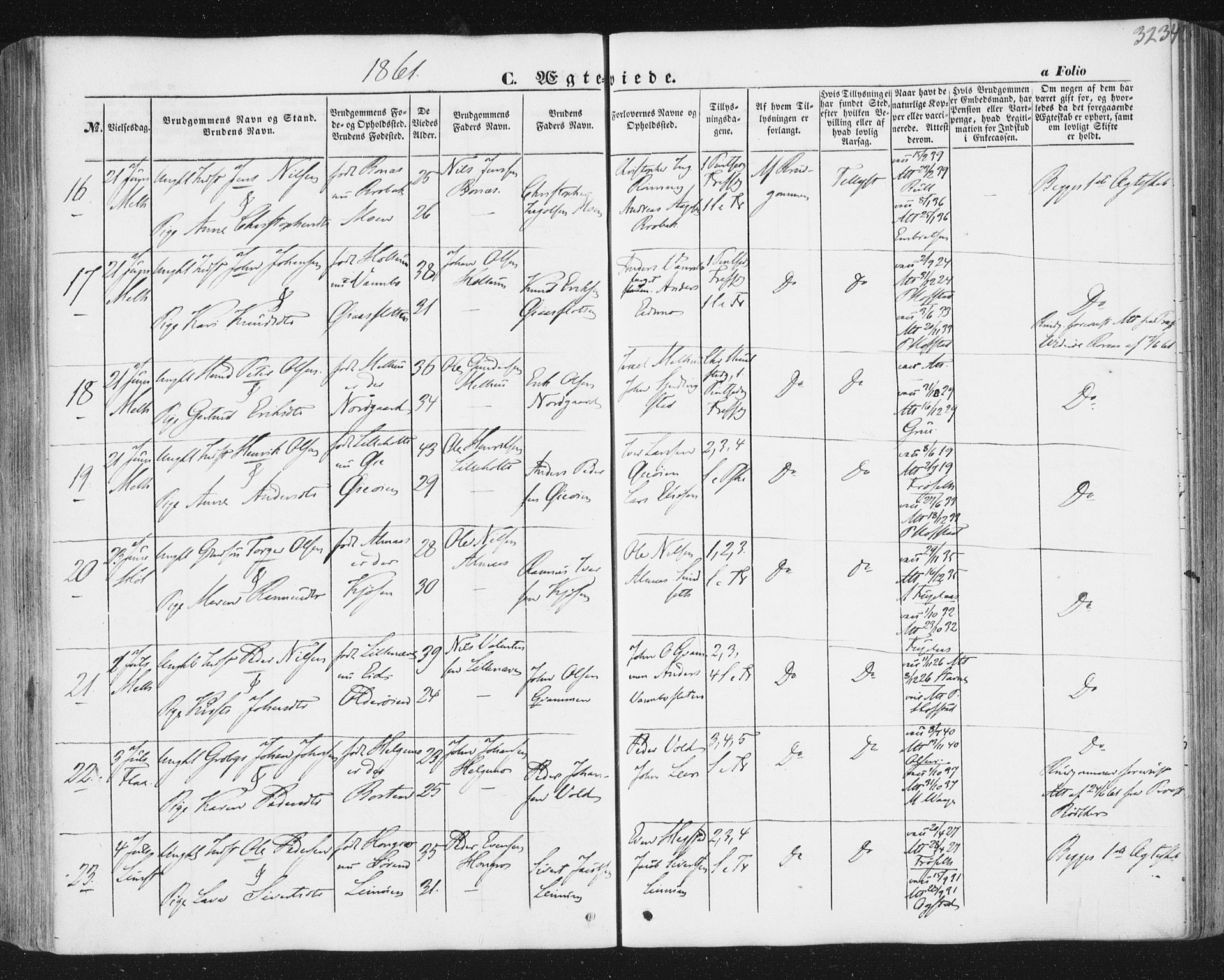 Ministerialprotokoller, klokkerbøker og fødselsregistre - Sør-Trøndelag, AV/SAT-A-1456/691/L1076: Parish register (official) no. 691A08, 1852-1861, p. 323