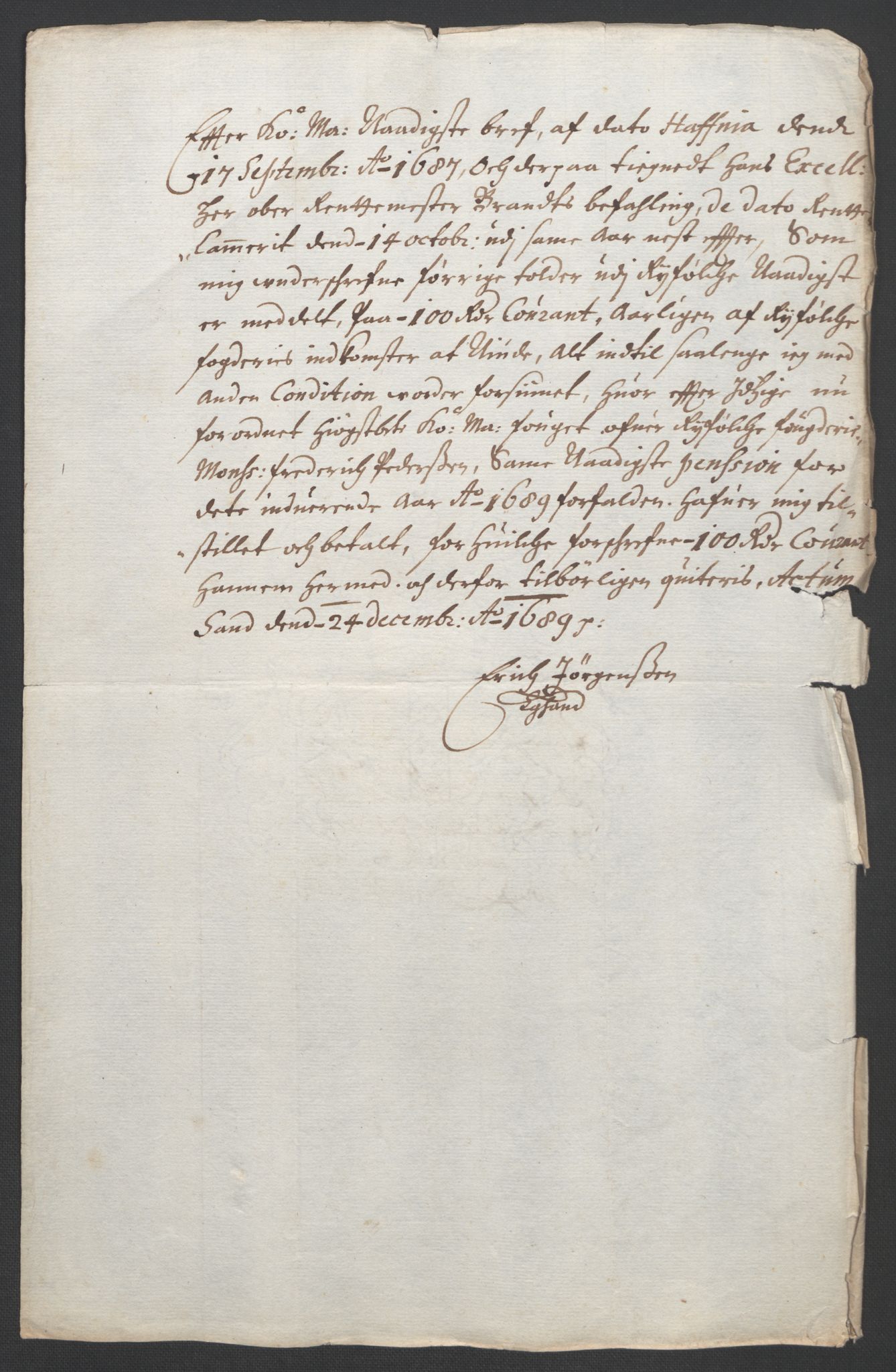 Rentekammeret inntil 1814, Reviderte regnskaper, Fogderegnskap, RA/EA-4092/R47/L2856: Fogderegnskap Ryfylke, 1689-1693, p. 84