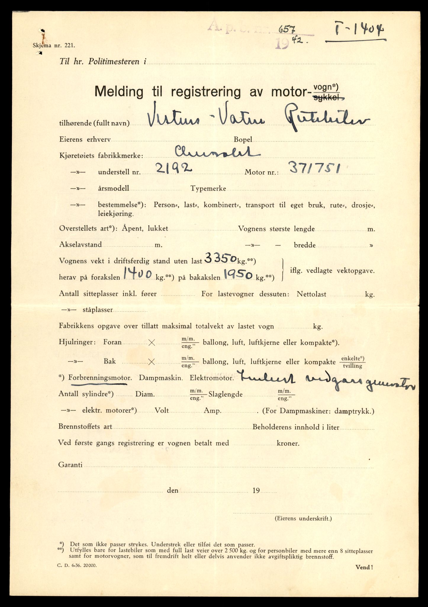 Møre og Romsdal vegkontor - Ålesund trafikkstasjon, AV/SAT-A-4099/F/Fe/L0011: Registreringskort for kjøretøy T 1170 - T 1289, 1927-1998, p. 995