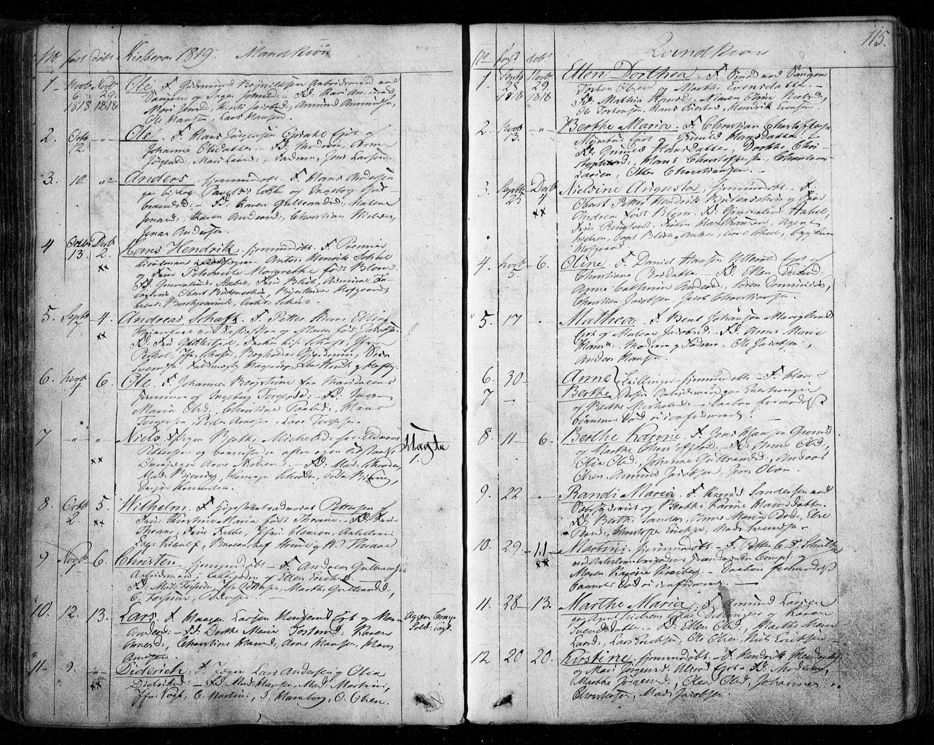 Aker prestekontor kirkebøker, SAO/A-10861/F/L0011: Parish register (official) no. 11, 1810-1819, p. 115