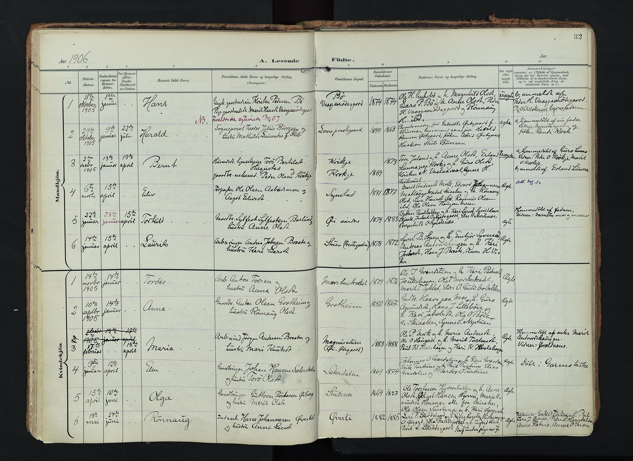 Lom prestekontor, SAH/PREST-070/K/L0010: Parish register (official) no. 10, 1899-1926, p. 32