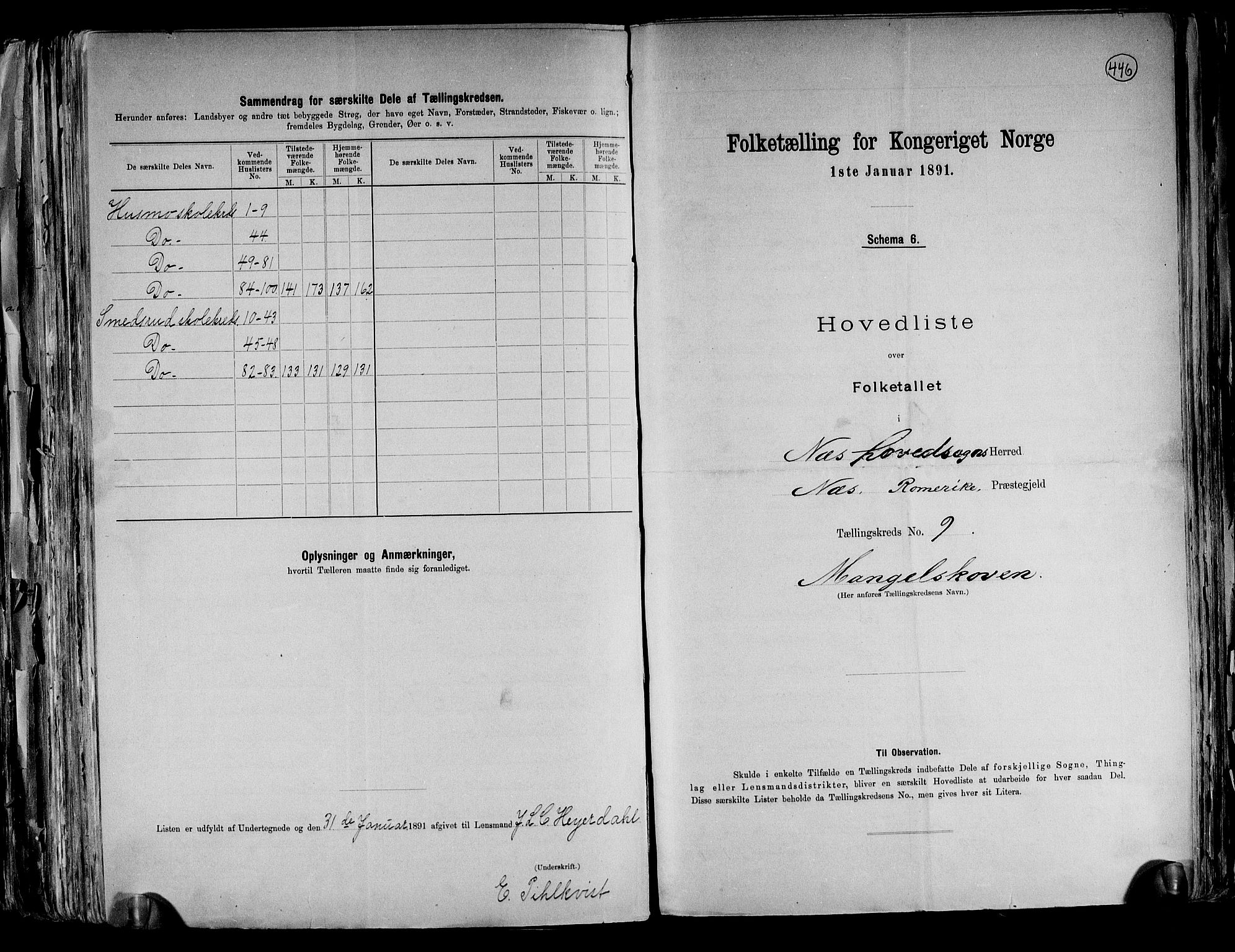 RA, 1891 census for 0236 Nes, 1891, p. 25