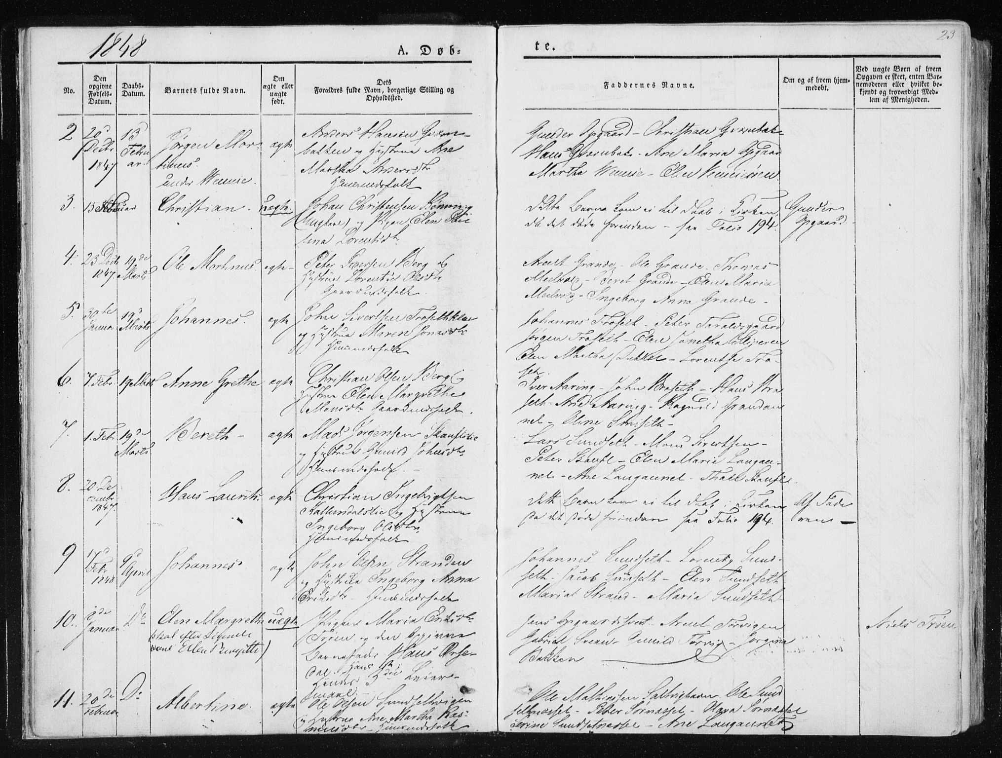 Ministerialprotokoller, klokkerbøker og fødselsregistre - Nord-Trøndelag, AV/SAT-A-1458/733/L0323: Parish register (official) no. 733A02, 1843-1870, p. 23