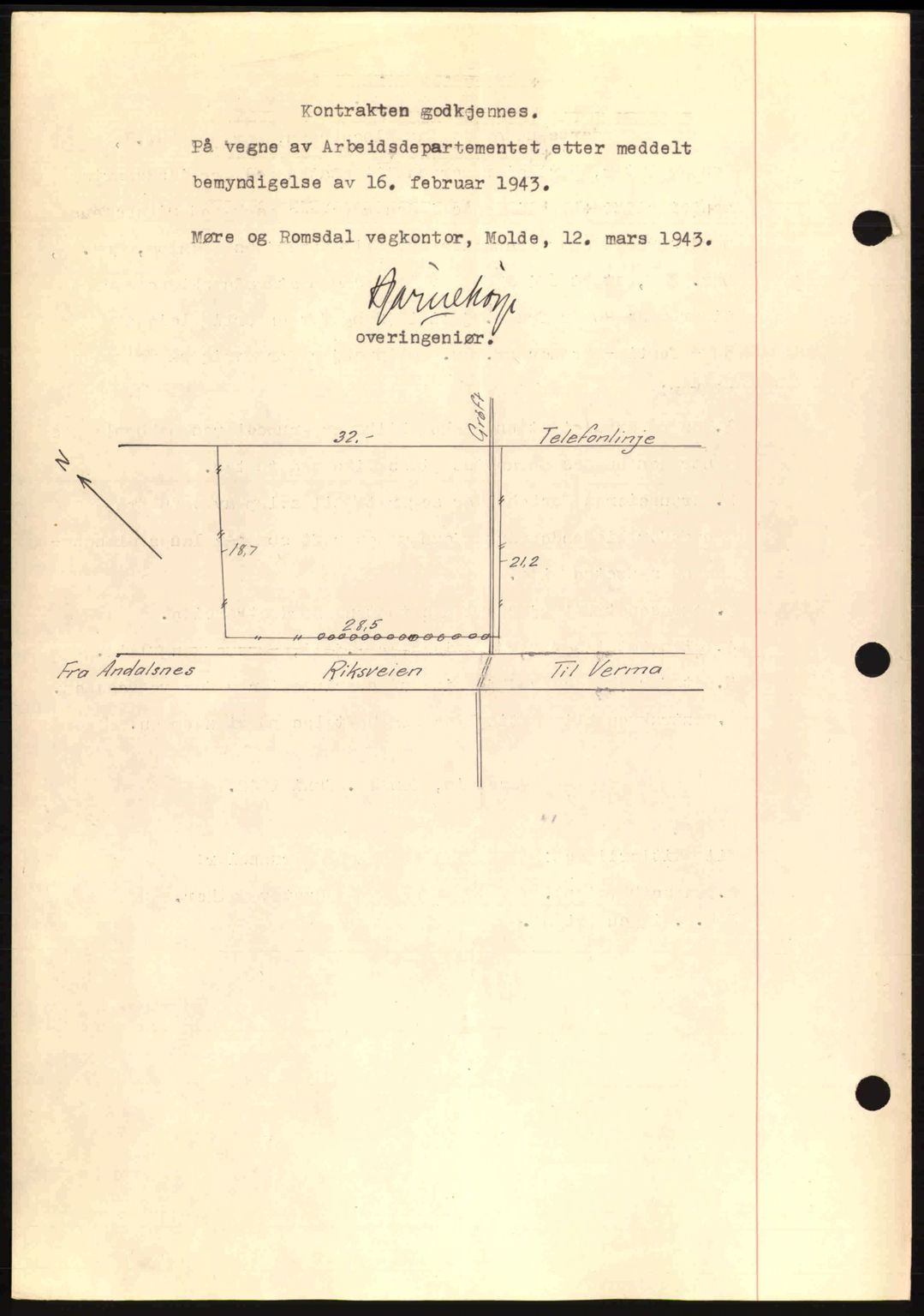 Romsdal sorenskriveri, AV/SAT-A-4149/1/2/2C: Mortgage book no. A14, 1943-1943, Diary no: : 523/1943