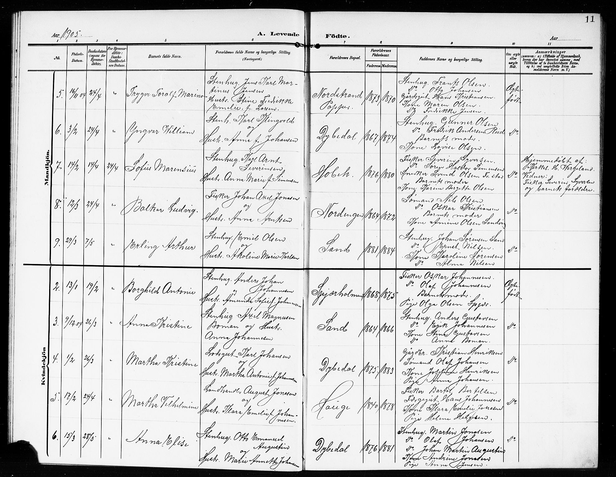 Hvaler prestekontor Kirkebøker, SAO/A-2001/G/Gb/L0003: Parish register (copy) no. II 3, 1904-1917, p. 11