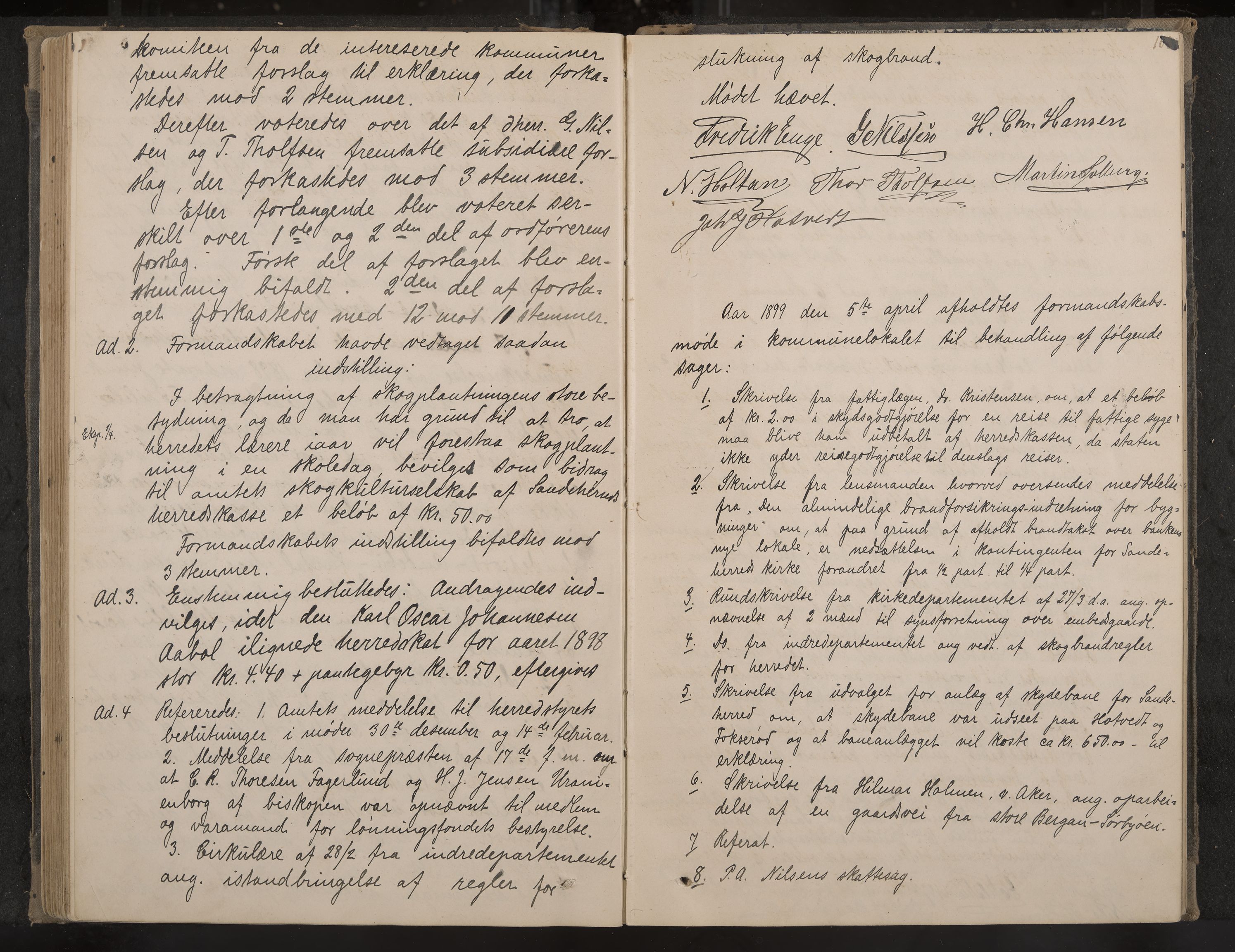 Sandar formannskap og sentraladministrasjon, IKAK/0724021/A/Aa/L0002: Møtebok, 1895-1900, p. 108