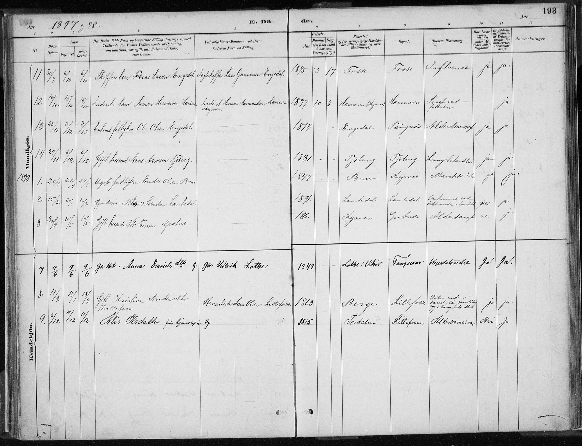 Strandebarm sokneprestembete, AV/SAB-A-78401/H/Haa: Parish register (official) no. B  1, 1886-1908, p. 193