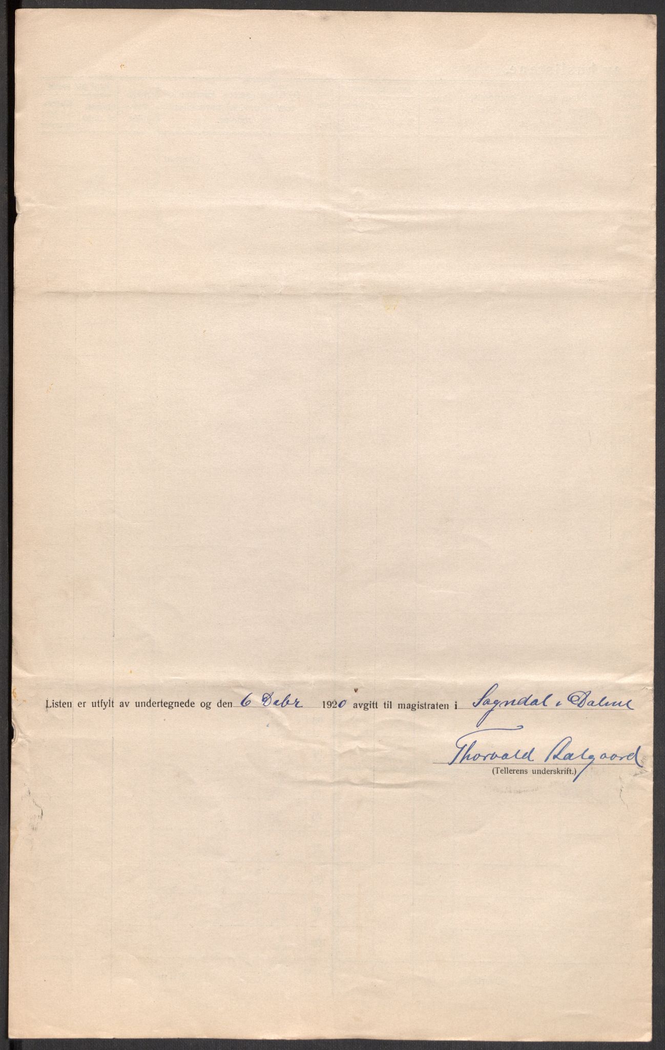 SAST, 1920 census for Sokndal town, 1920, p. 11