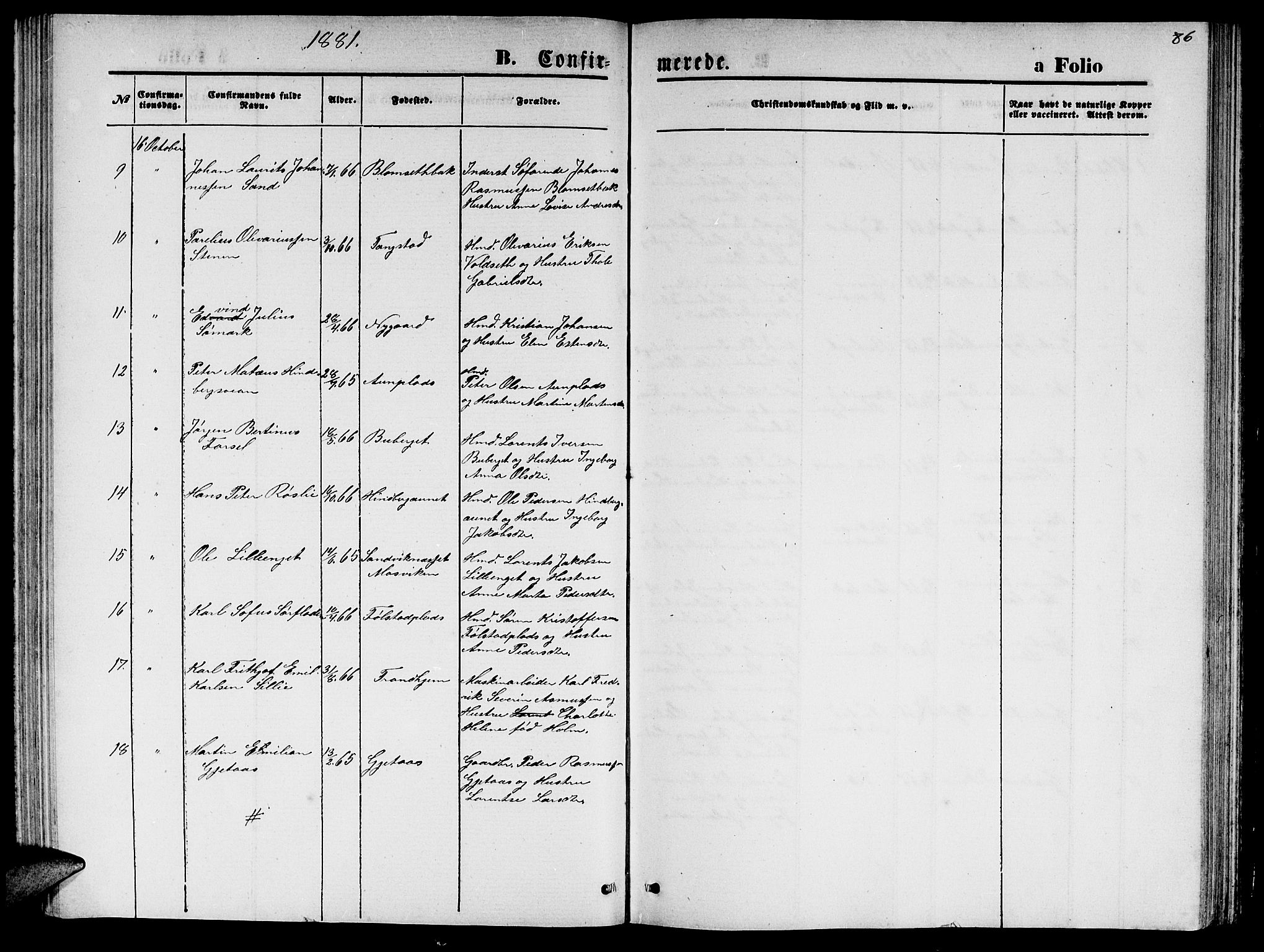 Ministerialprotokoller, klokkerbøker og fødselsregistre - Nord-Trøndelag, AV/SAT-A-1458/744/L0422: Parish register (copy) no. 744C01, 1871-1885, p. 86