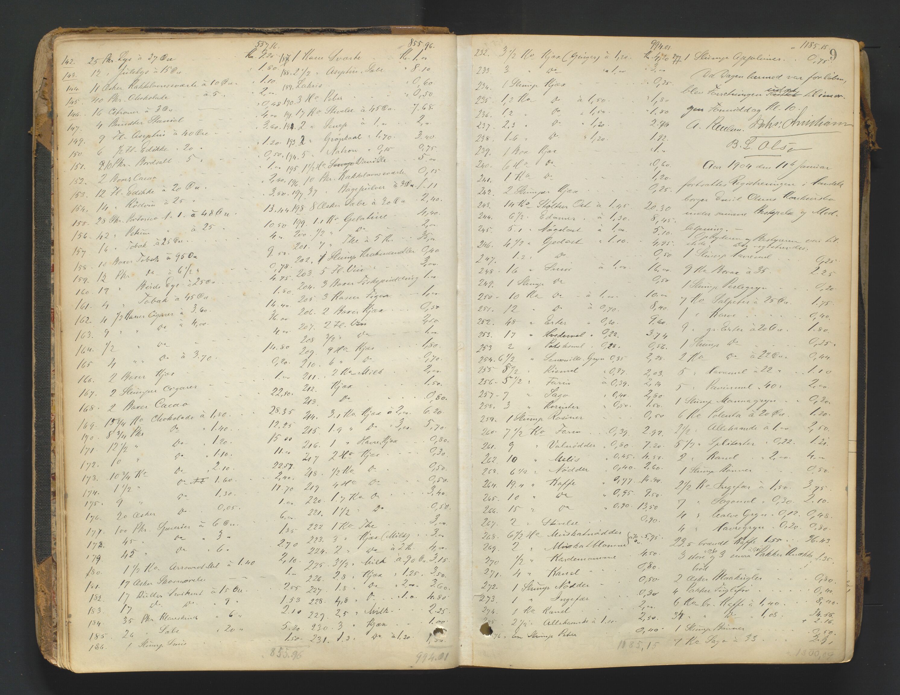 Arendal byfogd, AV/SAK-1222-0001/H/Hc/L0037: Skifteregistreringsprotokoll nr. 35, 1903-1926, p. 8b-9a