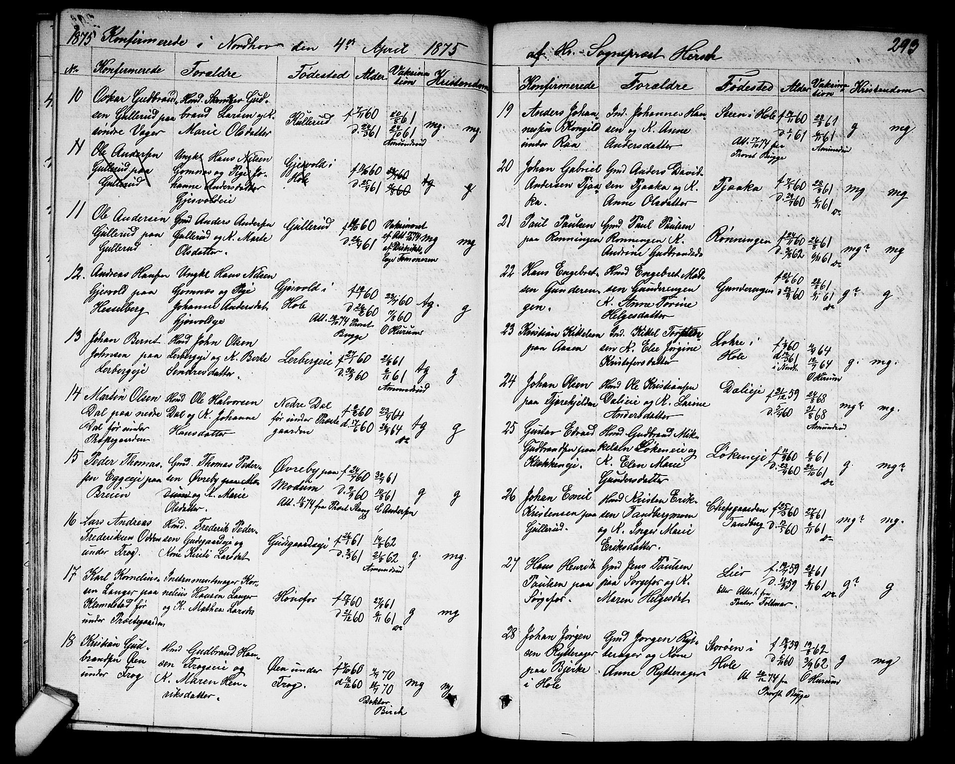 Norderhov kirkebøker, AV/SAKO-A-237/G/Ga/L0006: Parish register (copy) no. I 6, 1849-1876, p. 293