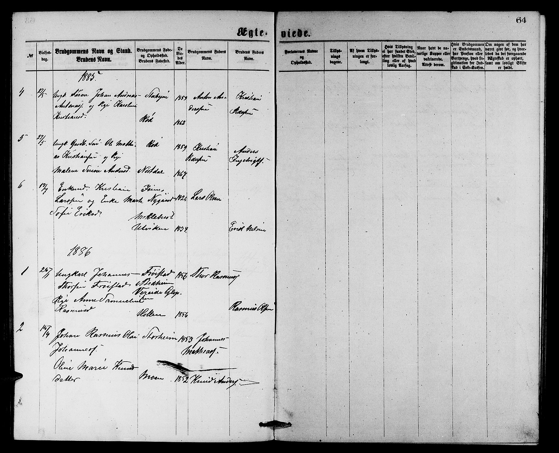 Eid sokneprestembete, AV/SAB-A-82301/H/Hab/Habc/L0001: Parish register (copy) no. C 1, 1877-1886, p. 64