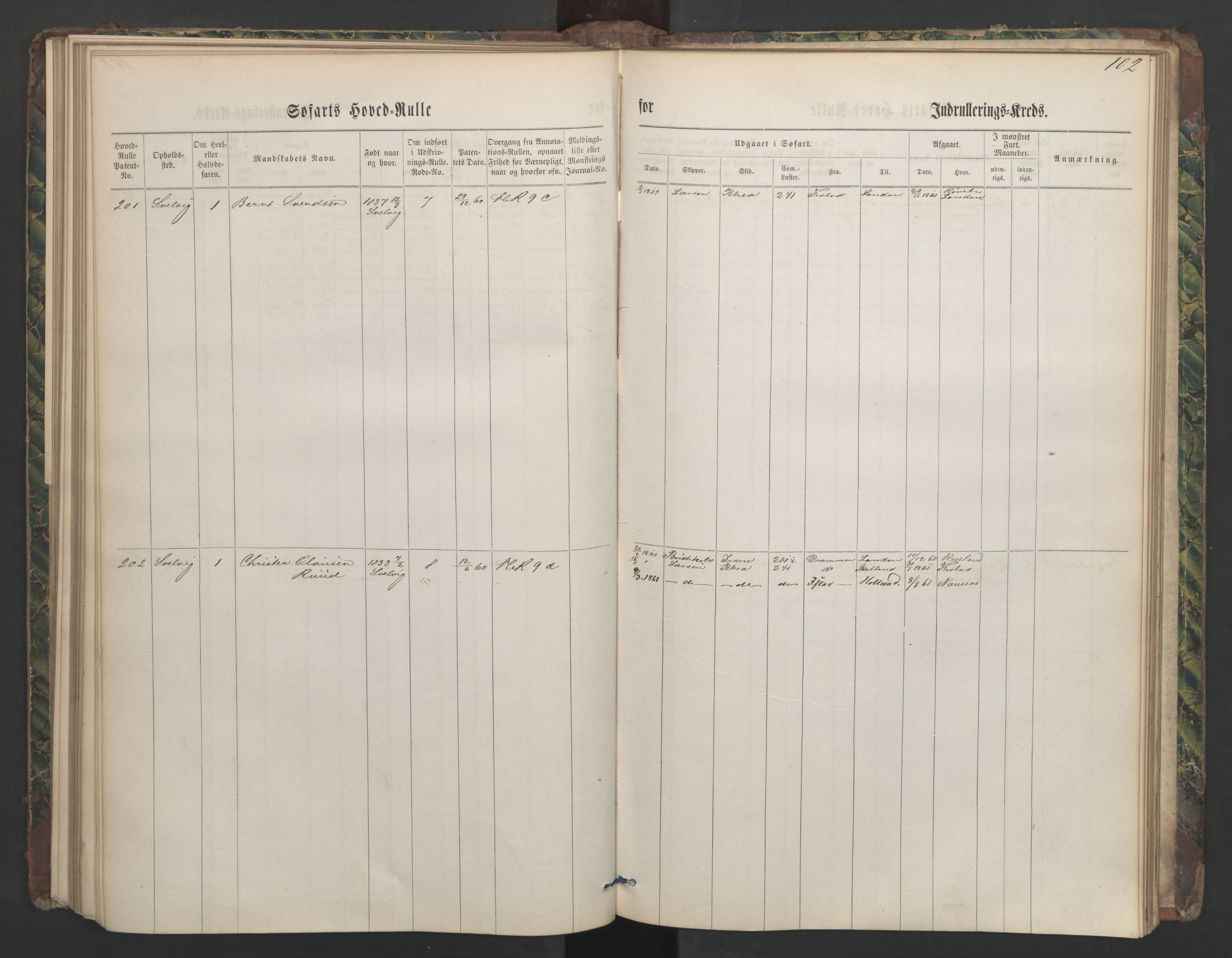 Svelvik innrulleringskontor, AV/SAKO-A-783/F/Fc/L0001: Hovedruller, 1860-1867, p. 102