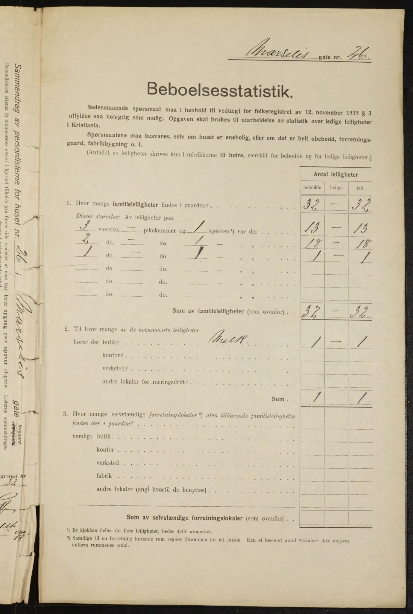 OBA, Municipal Census 1916 for Kristiania, 1916, p. 66104