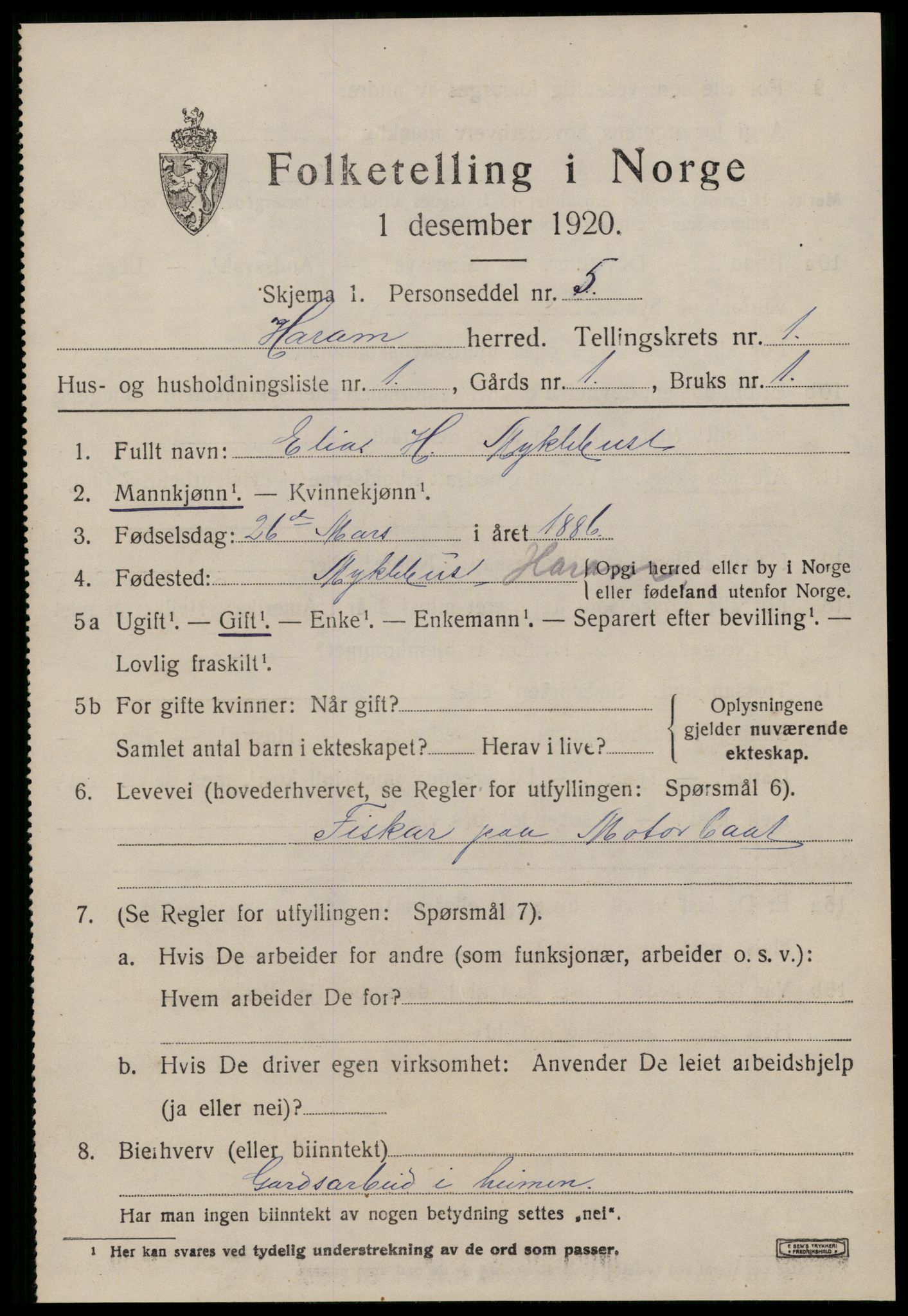 SAT, 1920 census for Haram, 1920, p. 981