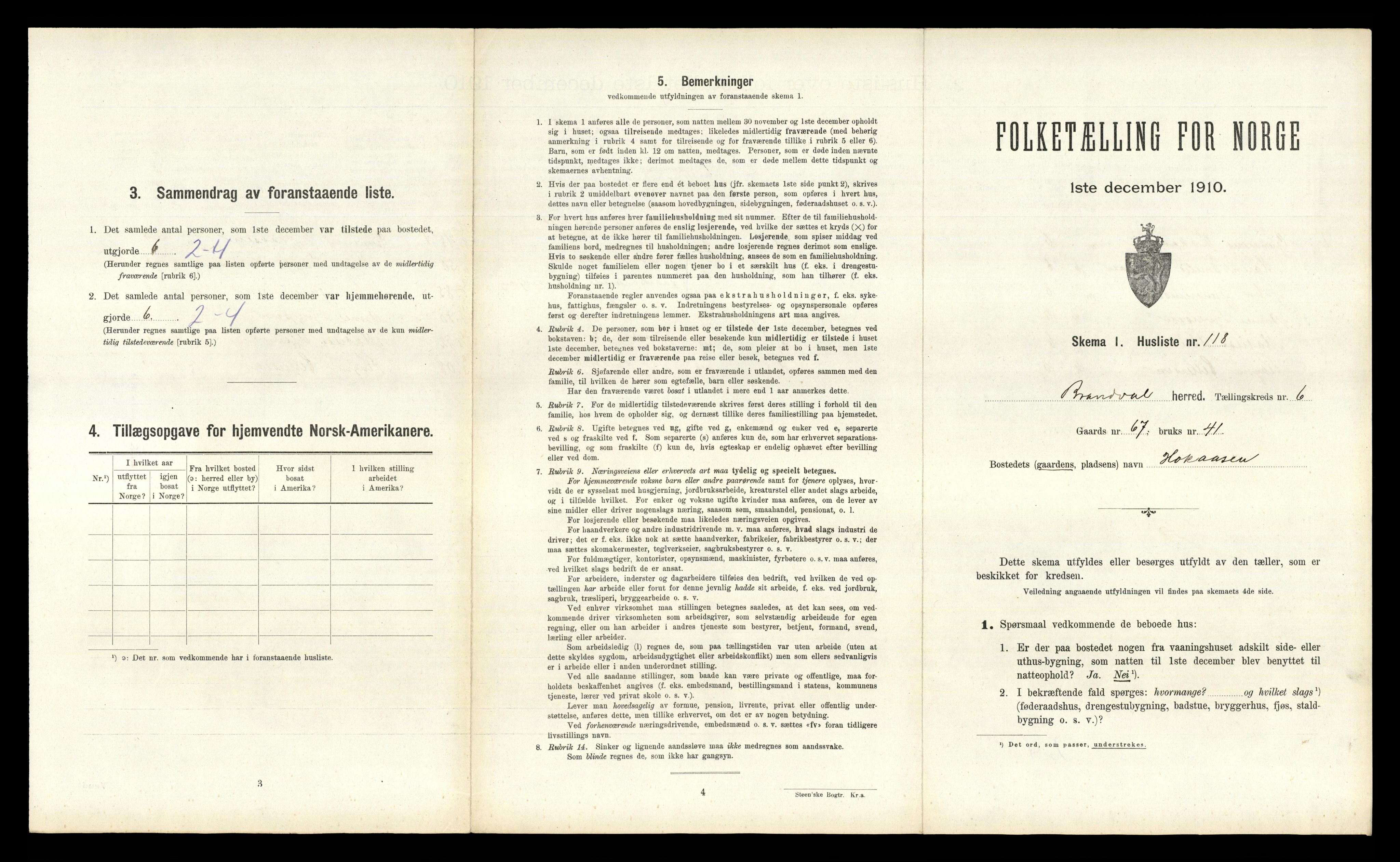 RA, 1910 census for Brandval, 1910, p. 989