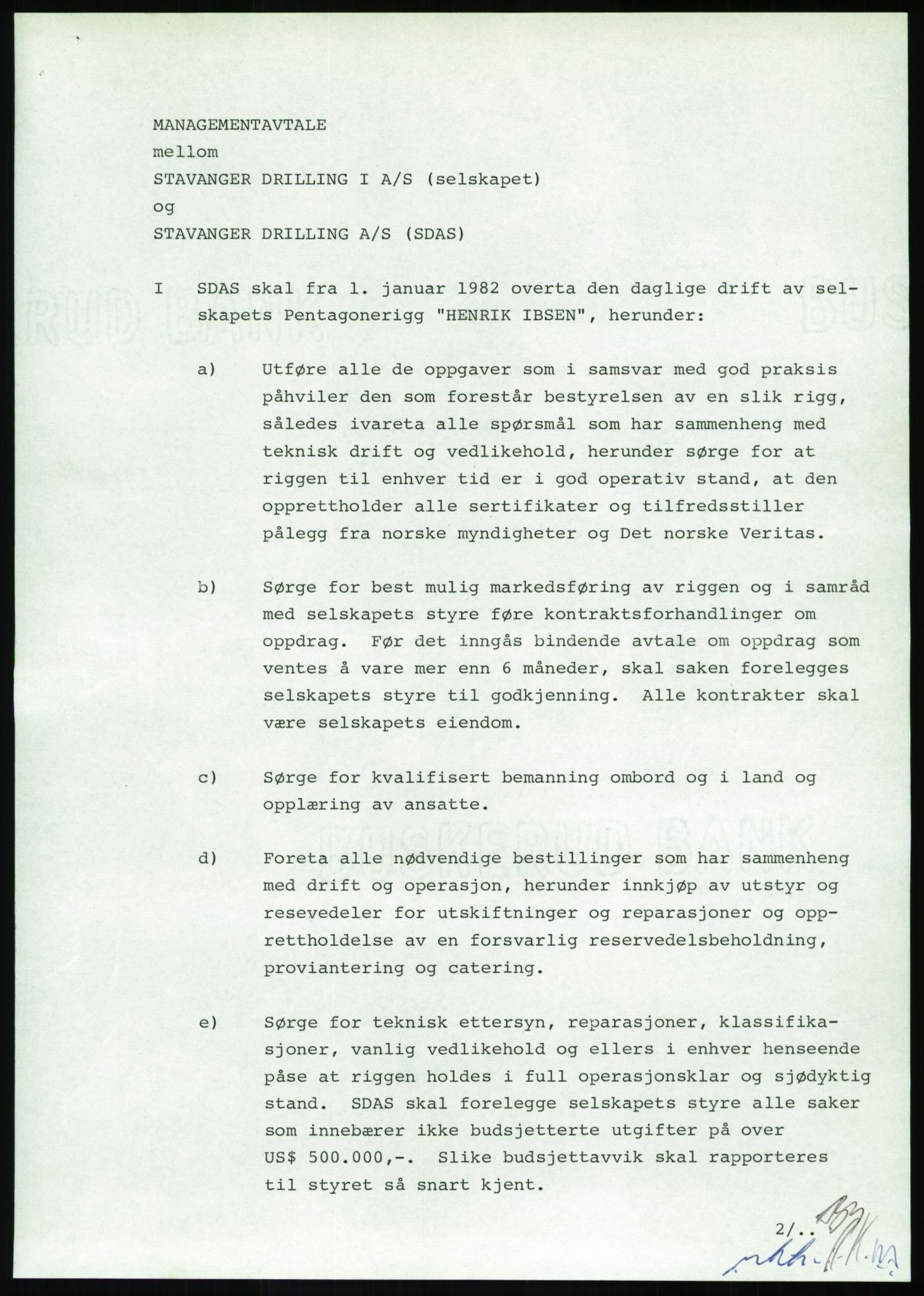 Pa 1503 - Stavanger Drilling AS, SAST/A-101906/D/L0003: Korrespondanse og saksdokumenter, 1977-1982, p. 777