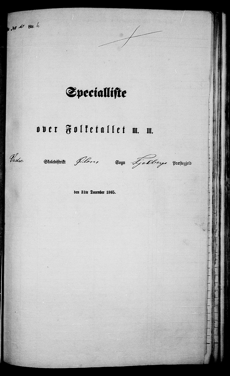 RA, 1865 census for Fjelberg, 1865, p. 154