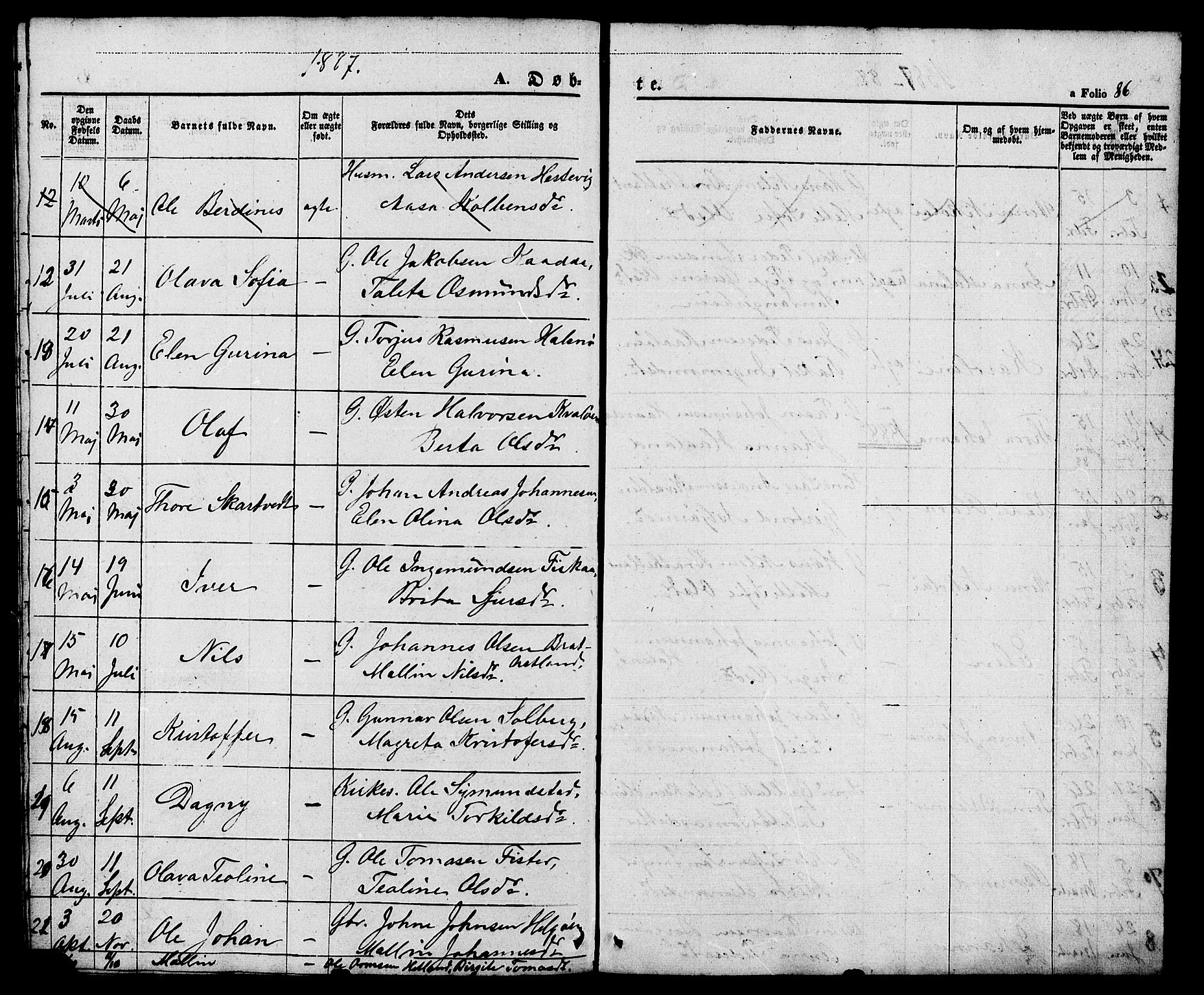 Hjelmeland sokneprestkontor, SAST/A-101843/01/V/L0005: Parish register (copy) no. B 5, 1853-1892, p. 86