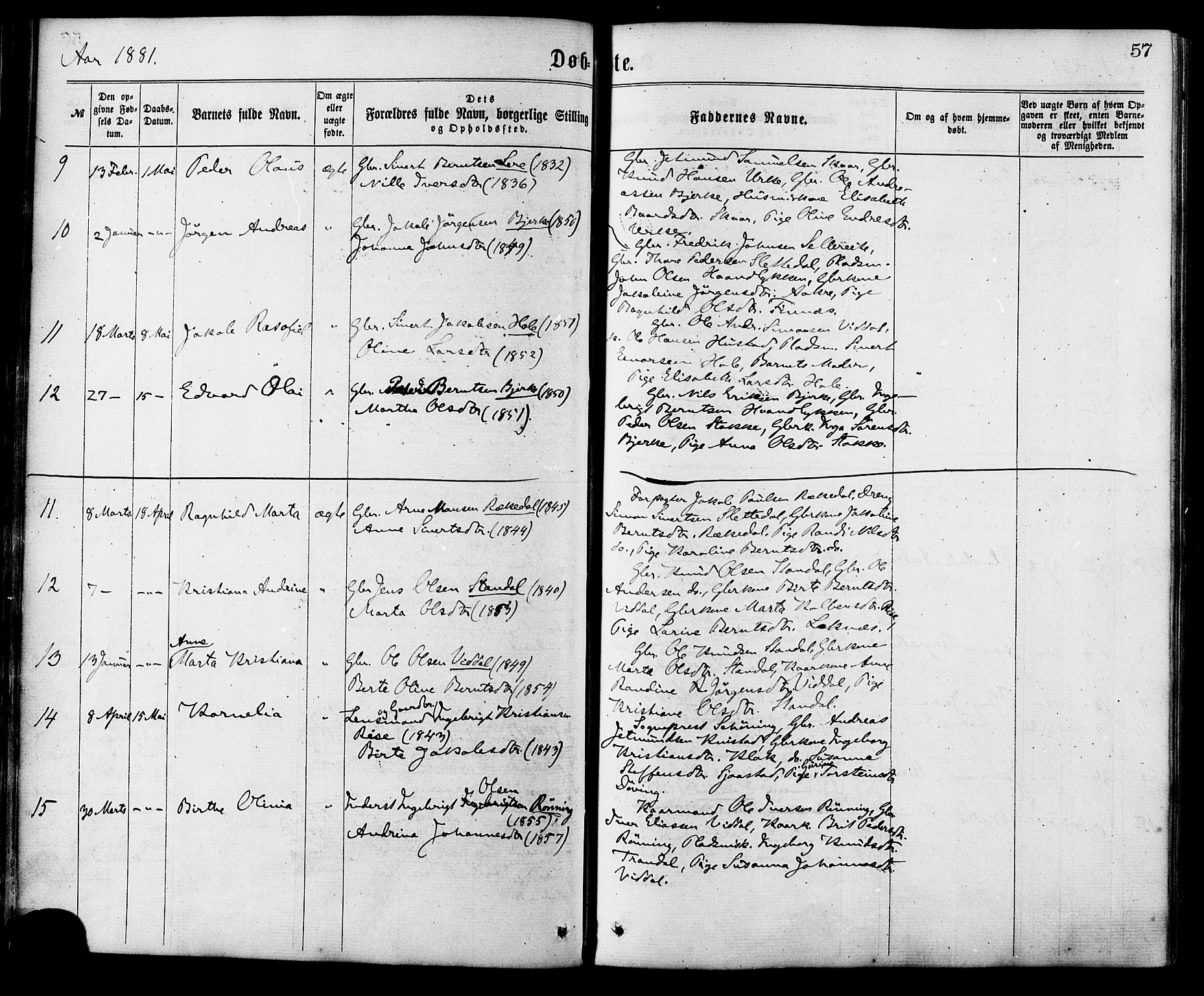 Ministerialprotokoller, klokkerbøker og fødselsregistre - Møre og Romsdal, AV/SAT-A-1454/515/L0210: Parish register (official) no. 515A06, 1868-1885, p. 57