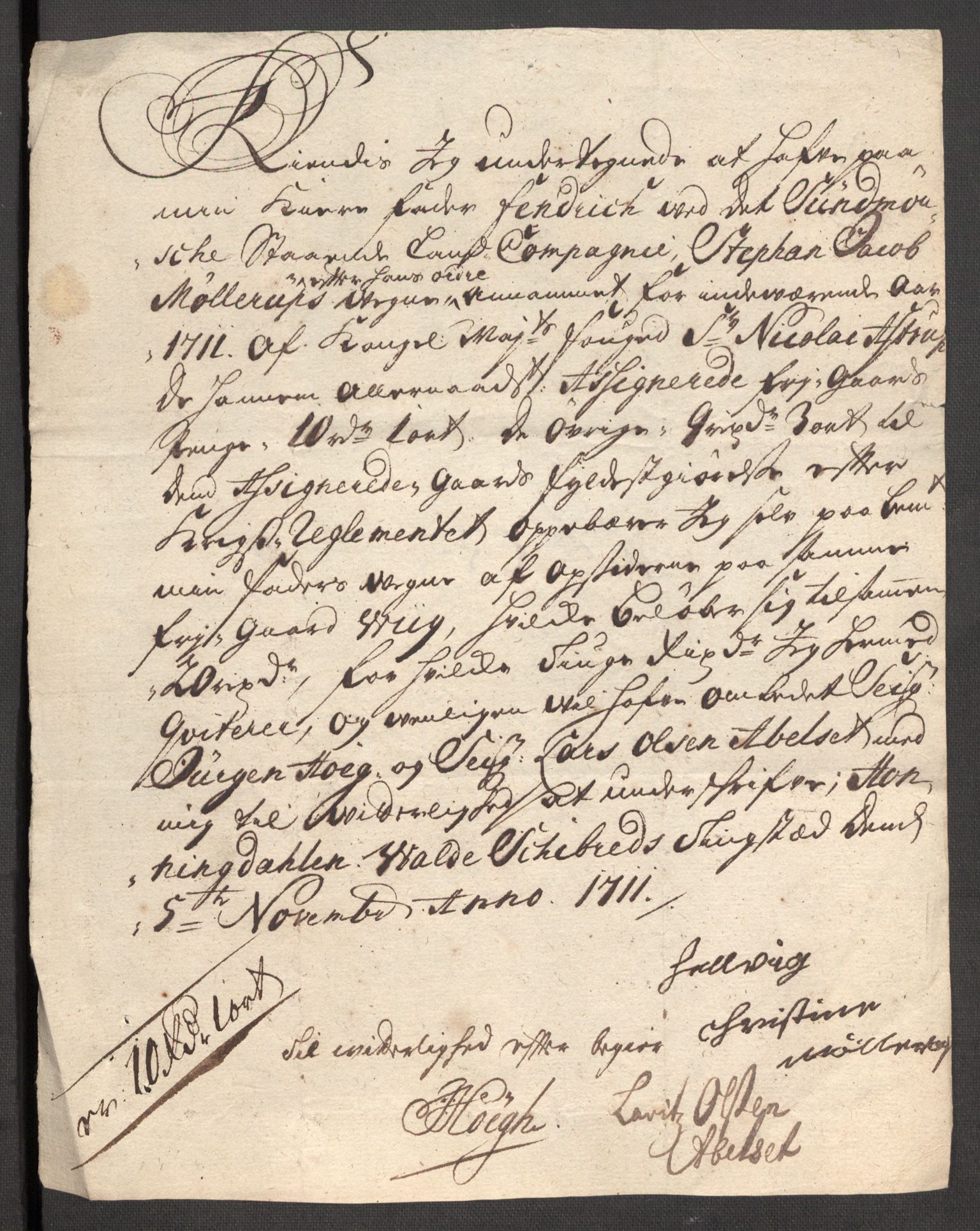 Rentekammeret inntil 1814, Reviderte regnskaper, Fogderegnskap, AV/RA-EA-4092/R54/L3564: Fogderegnskap Sunnmøre, 1711, p. 488