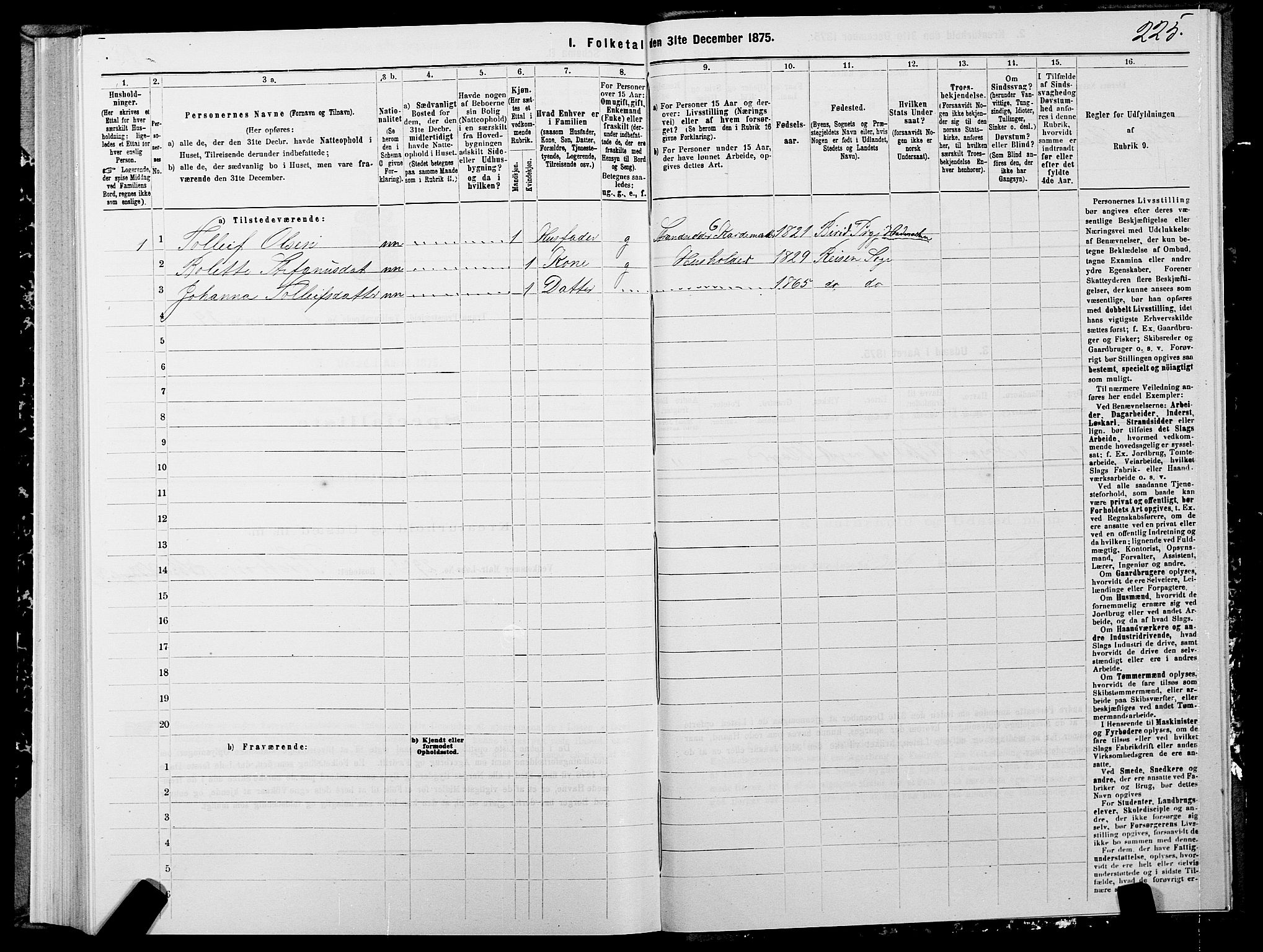 SATØ, 1875 census for 1927P Tranøy, 1875, p. 1225