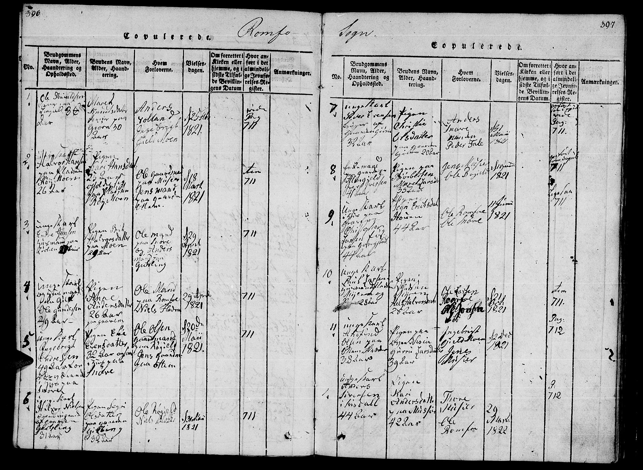 Ministerialprotokoller, klokkerbøker og fødselsregistre - Møre og Romsdal, AV/SAT-A-1454/590/L1010: Parish register (official) no. 590A03 /2, 1820-1832, p. 396-397