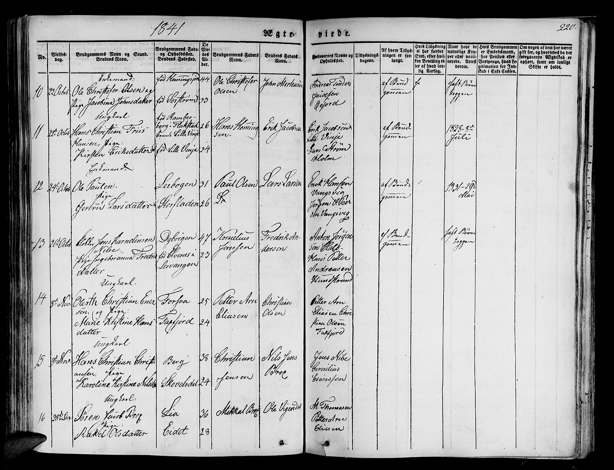 Tranøy sokneprestkontor, SATØ/S-1313/I/Ia/Iaa/L0005kirke: Parish register (official) no. 5, 1829-1844, p. 220