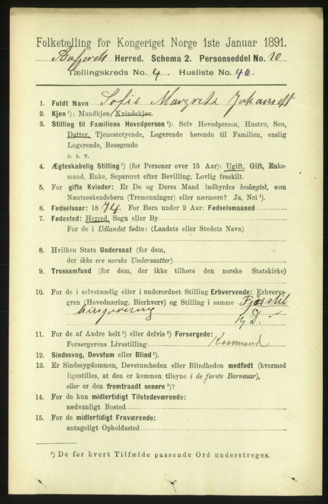 RA, 1891 census for 1630 Åfjord, 1891, p. 1141