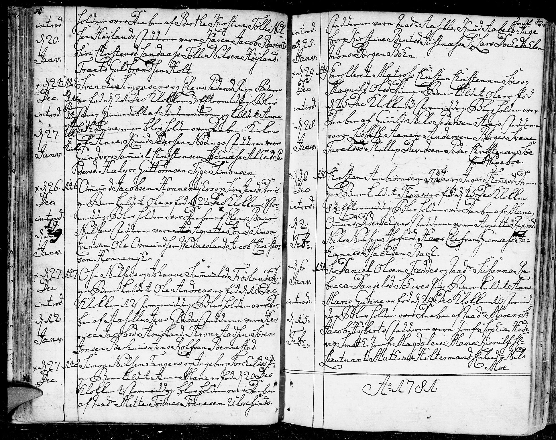 Kristiansand domprosti, AV/SAK-1112-0006/F/Fa/L0003: Parish register (official) no. A 3, 1778-1818, p. 86-87