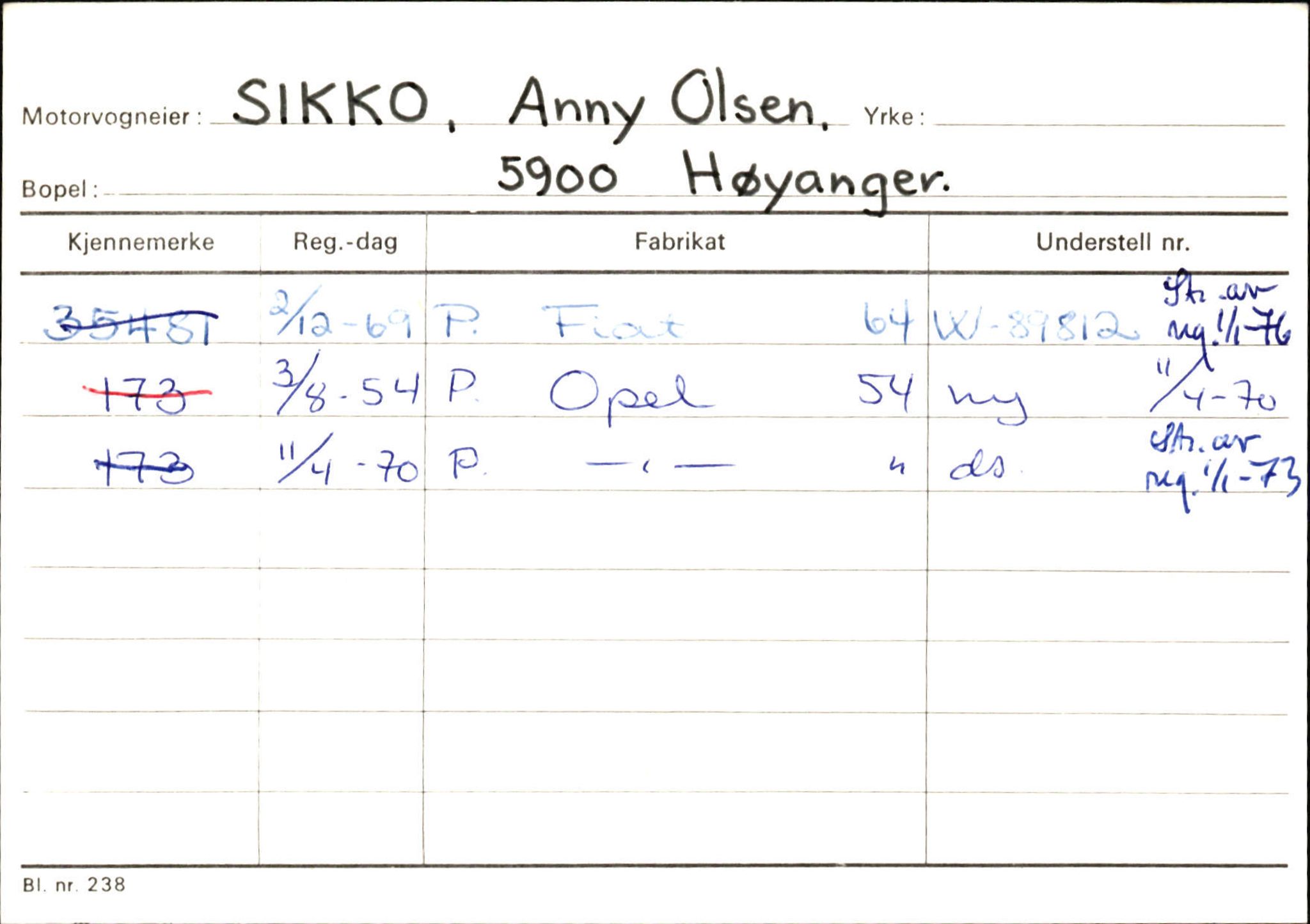 Statens vegvesen, Sogn og Fjordane vegkontor, AV/SAB-A-5301/4/F/L0131: Eigarregister Høyanger P-Å. Stryn S-Å, 1945-1975, p. 201