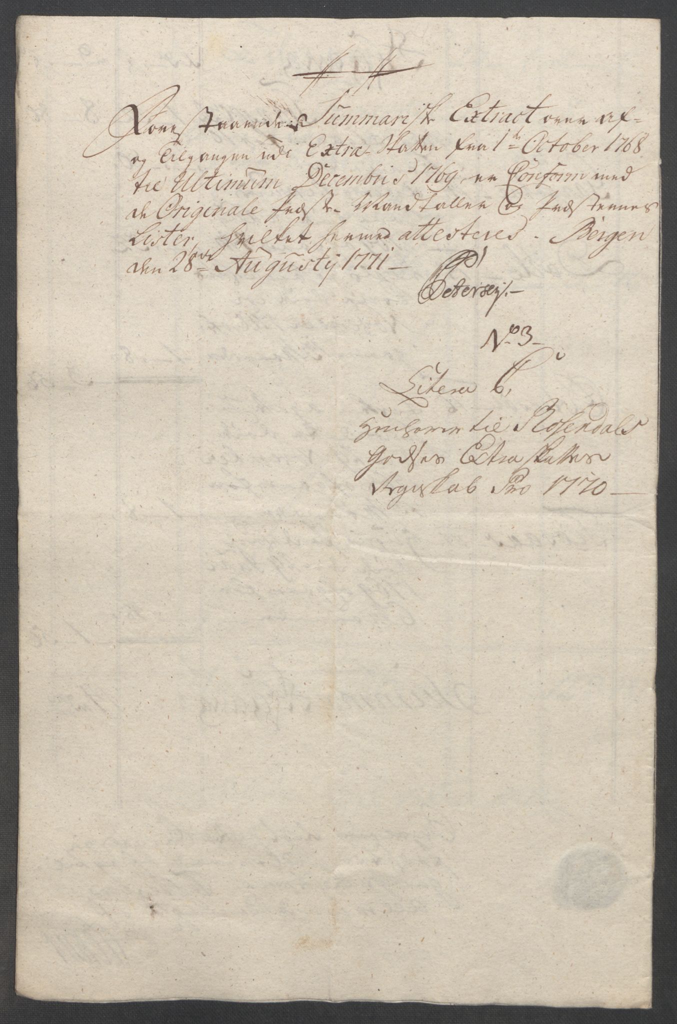 Rentekammeret inntil 1814, Reviderte regnskaper, Fogderegnskap, RA/EA-4092/R49/L3157: Ekstraskatten Rosendal Baroni, 1762-1772, p. 299