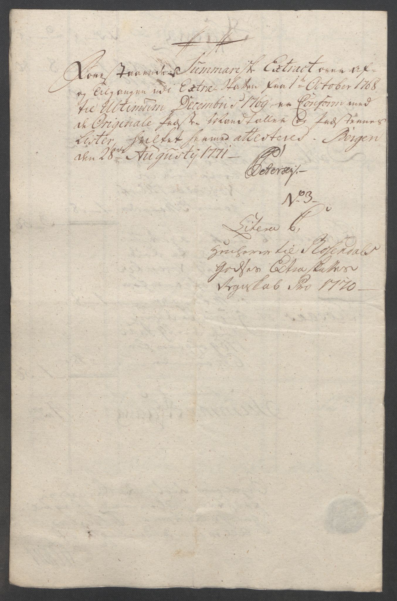 Rentekammeret inntil 1814, Reviderte regnskaper, Fogderegnskap, AV/RA-EA-4092/R49/L3157: Ekstraskatten Rosendal Baroni, 1762-1772, p. 299