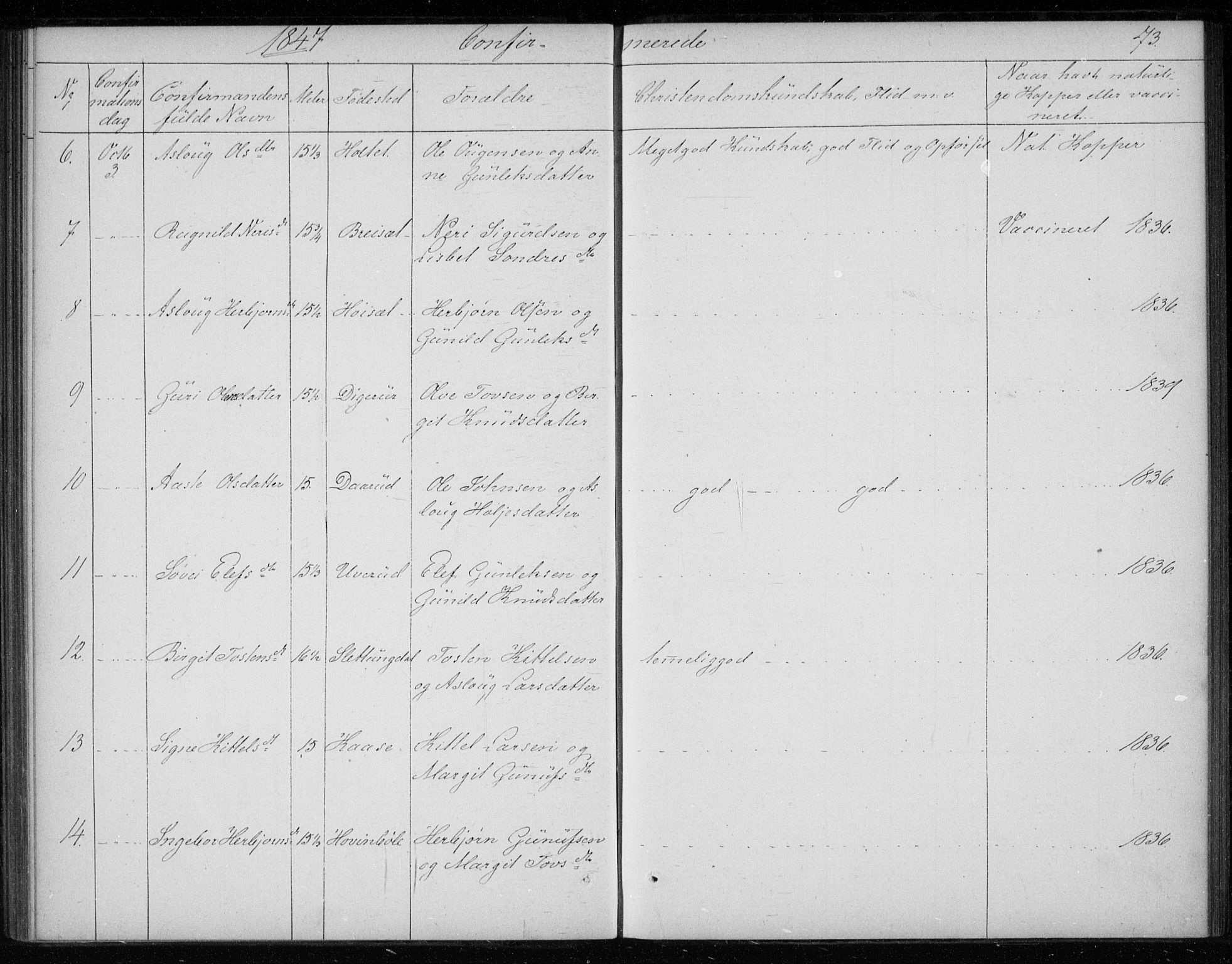 Gransherad kirkebøker, SAKO/A-267/F/Fb/L0003: Parish register (official) no. II 3, 1844-1859, p. 73