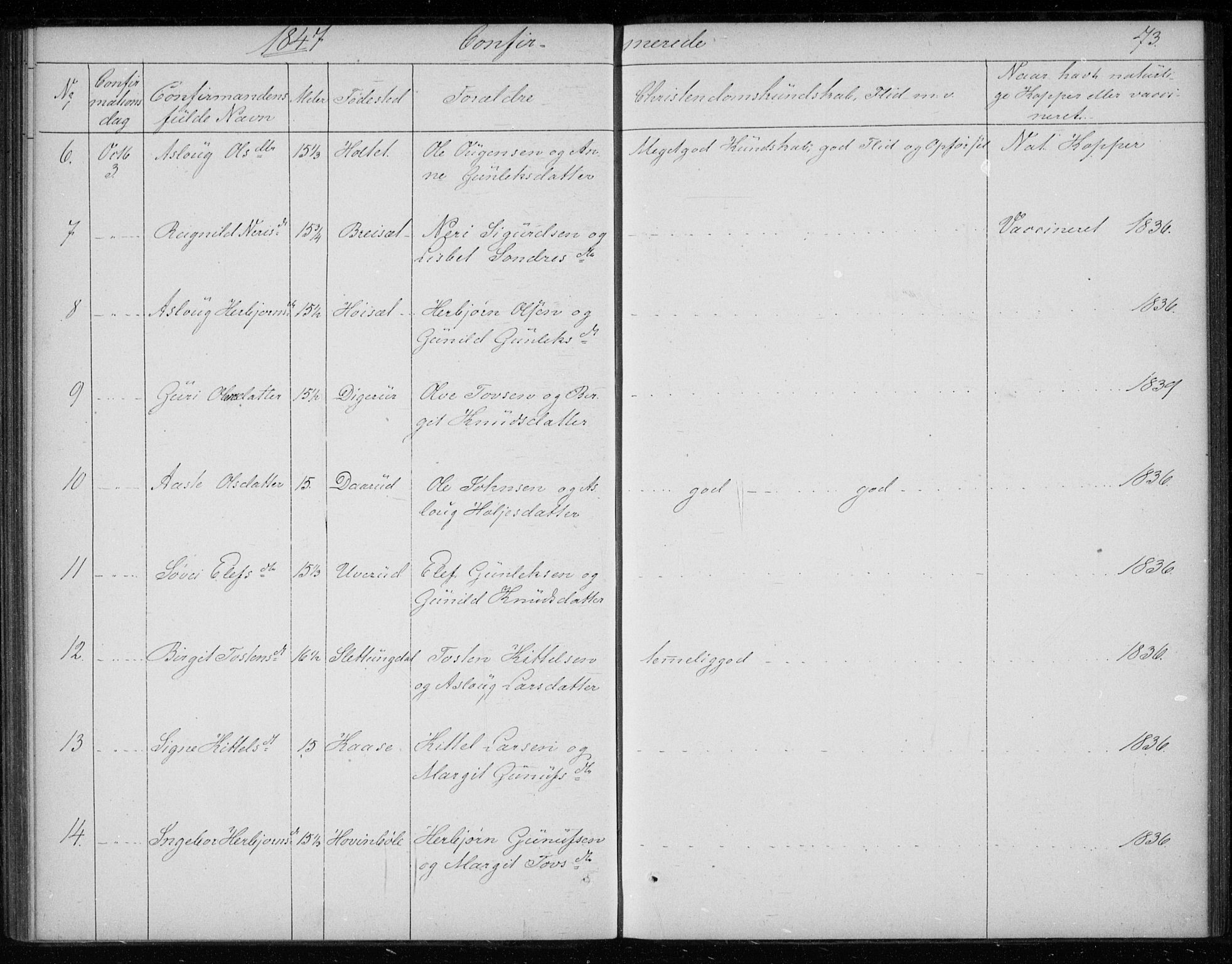 Gransherad kirkebøker, AV/SAKO-A-267/F/Fb/L0003: Parish register (official) no. II 3, 1844-1859, p. 73