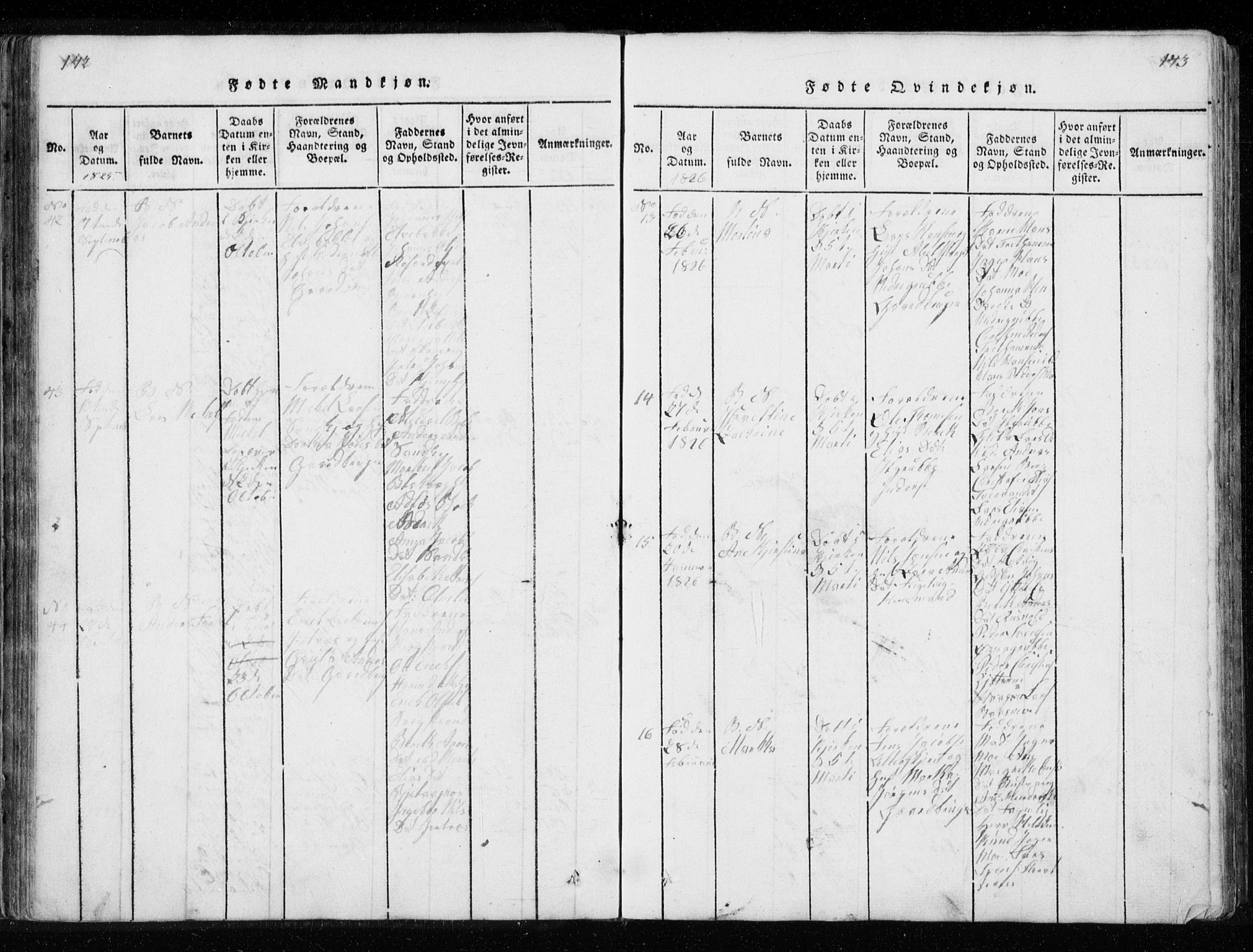 Ministerialprotokoller, klokkerbøker og fødselsregistre - Nordland, AV/SAT-A-1459/827/L0412: Parish register (copy) no. 827C01, 1820-1841, p. 142-143