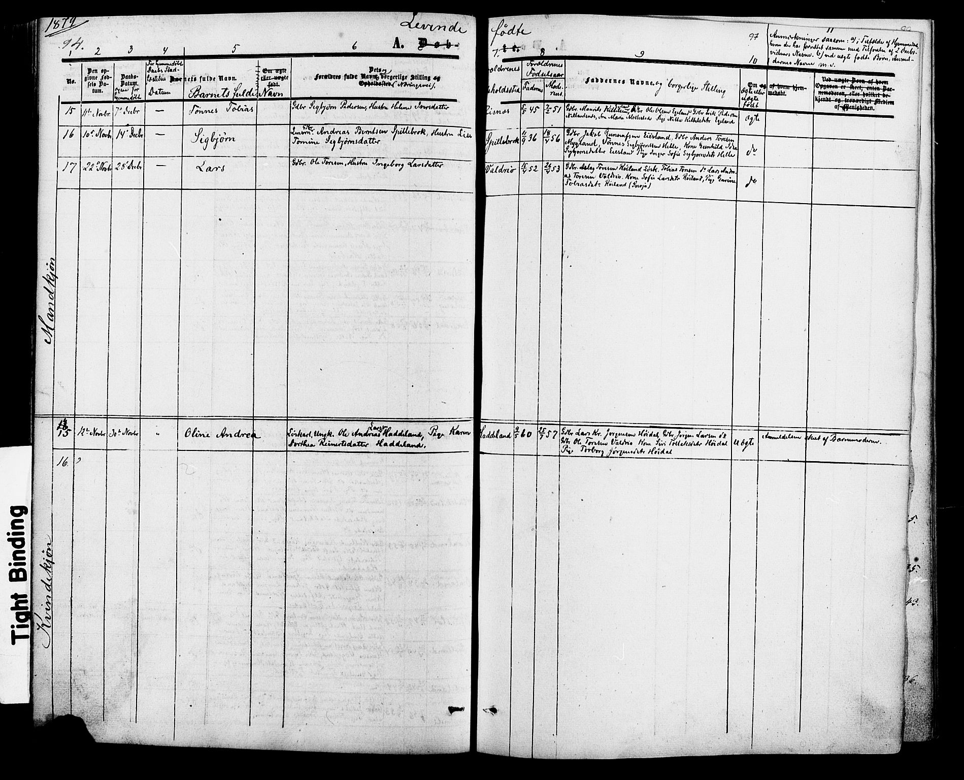 Fjotland sokneprestkontor, AV/SAK-1111-0010/F/Fa/L0001: Parish register (official) no. A 1, 1850-1879, p. 97