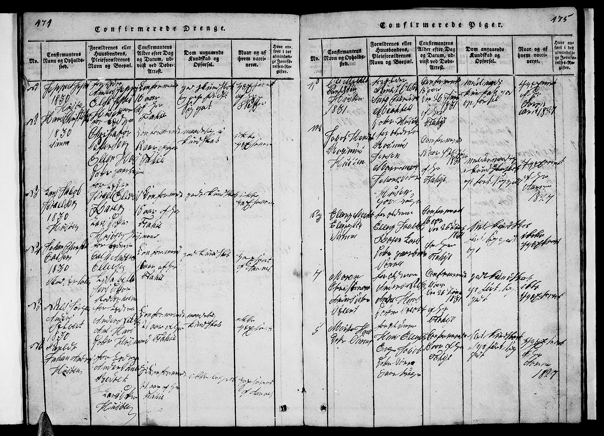 Ministerialprotokoller, klokkerbøker og fødselsregistre - Nordland, SAT/A-1459/840/L0581: Parish register (copy) no. 840C01, 1820-1873, p. 474-475
